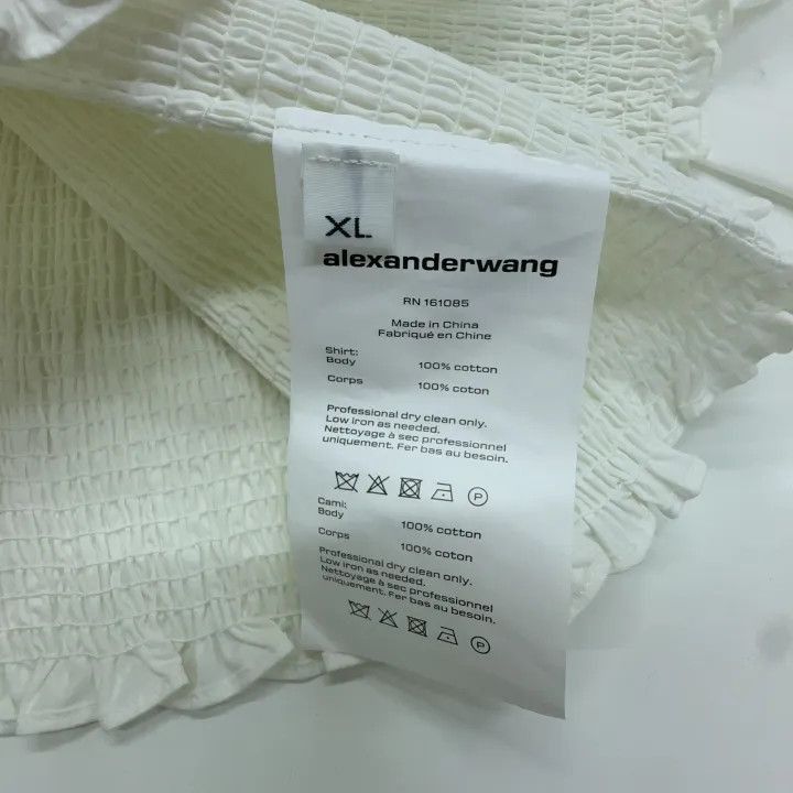 Alexander Wang Alexander Wang White Cropped Long Sleeve Shirt - Size XL / US 12-14 / IT 48-50 - 6 Thumbnail