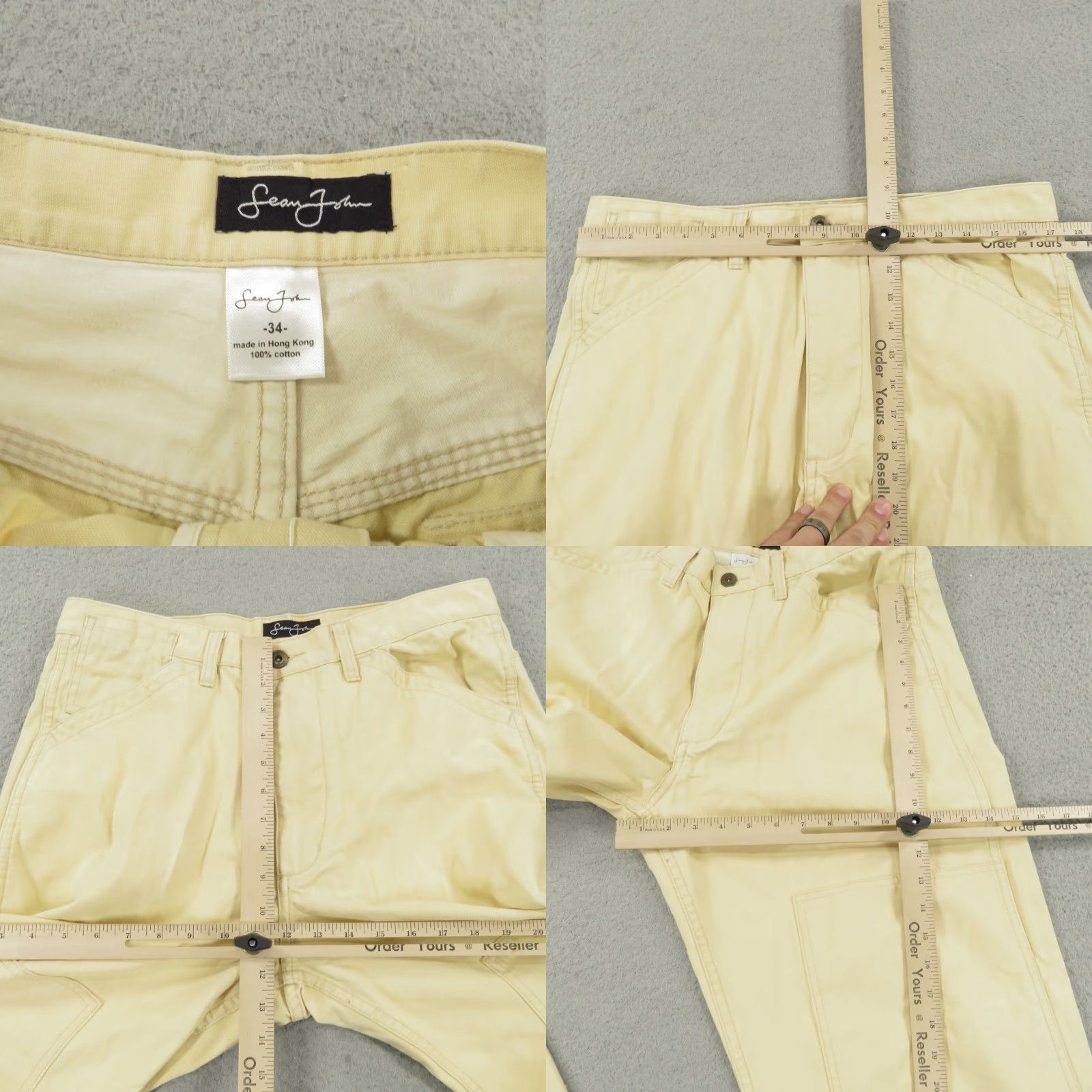 Sean John VINTAGE Sean John Baggy Pants Men 34 Carpenter Denim 30 Inseam Wide-Leg 10" Leg Opening Beige 90s Grunge Classic Mens Size US 34 / EU 50 - 9 Thumbnail