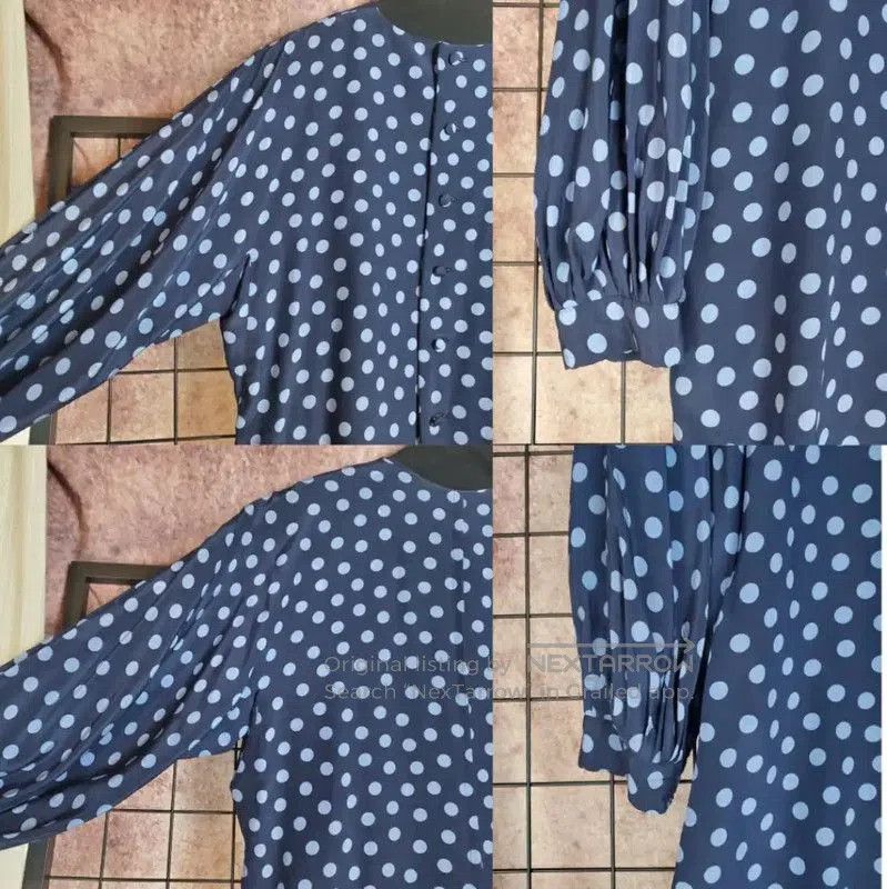 Dior Dior Navy Polka Dot Silk Dress Size M . Size M / US 6-8 / IT 42-44 - 2 Thumbnail