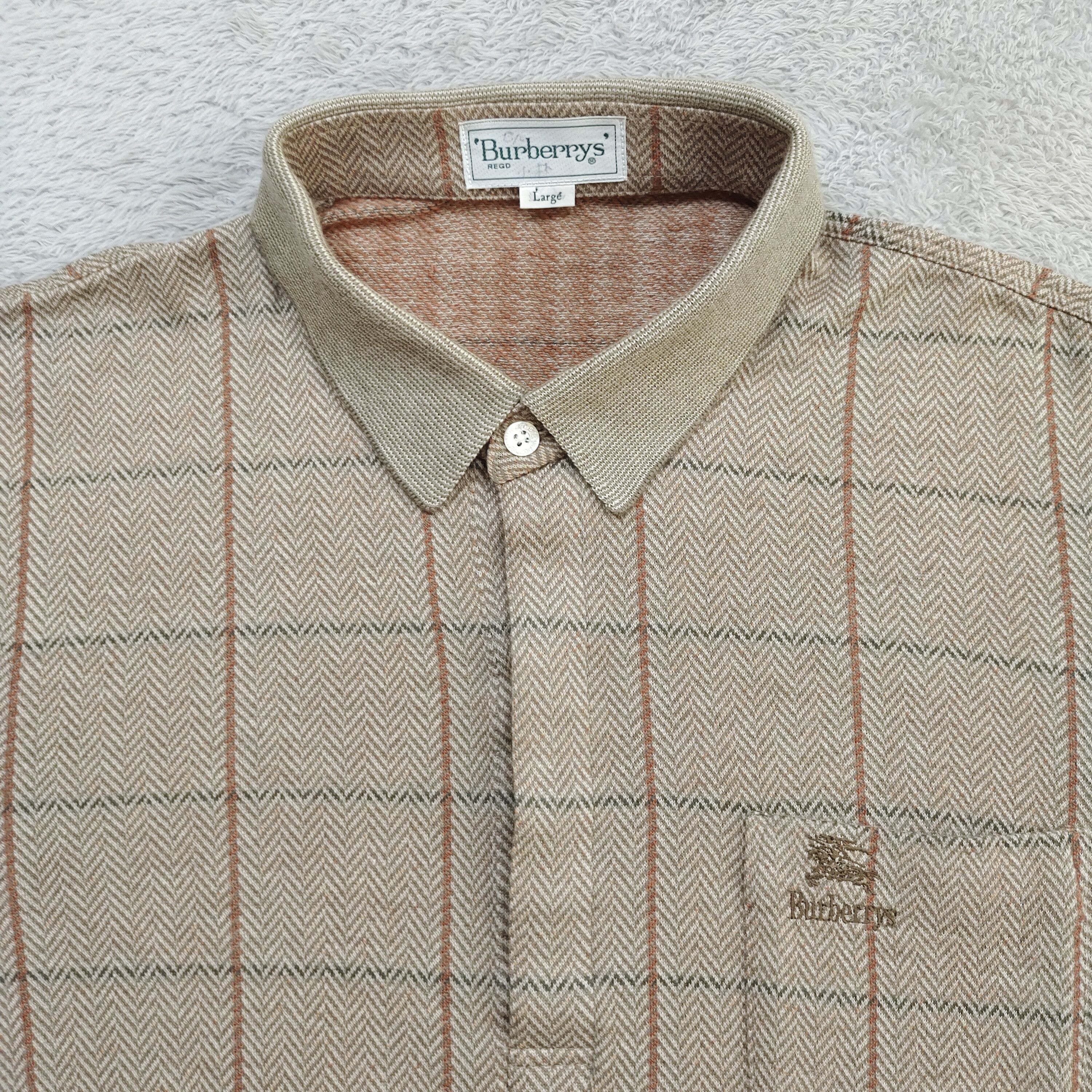 Burberry 90s BURBERRYS HERRINGBONE TATTERSALL WINDOWPANE POLO L Size US L / EU 52-54 / 3 - 3 Thumbnail