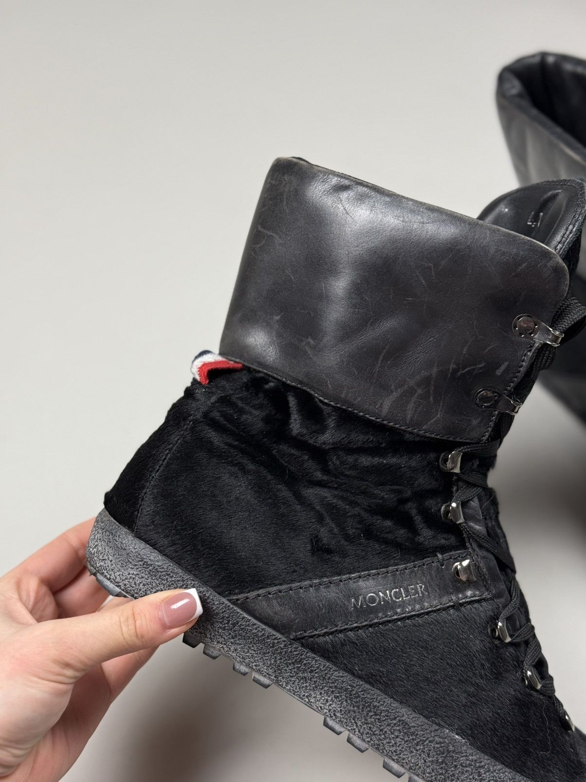 Moncler Moncler Pony Hair Unisex High Top Combat Boots Shoes Size 41 Size US 7 / EU 40 - 6 Thumbnail