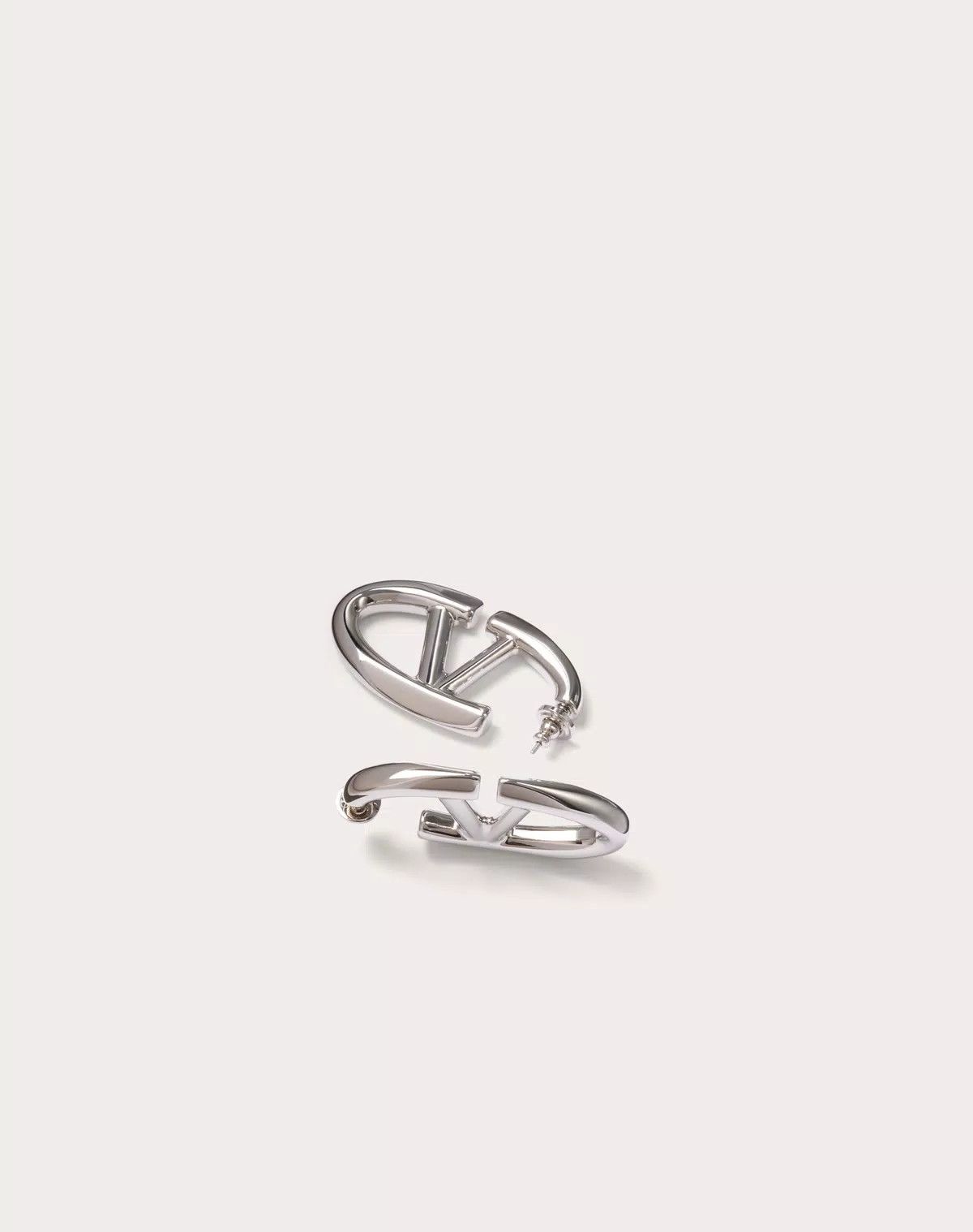 Valentino oc11z0725 Size:OS/The Bold Edition Metal Earrings in Silver Size ONE SIZE - 3 Thumbnail