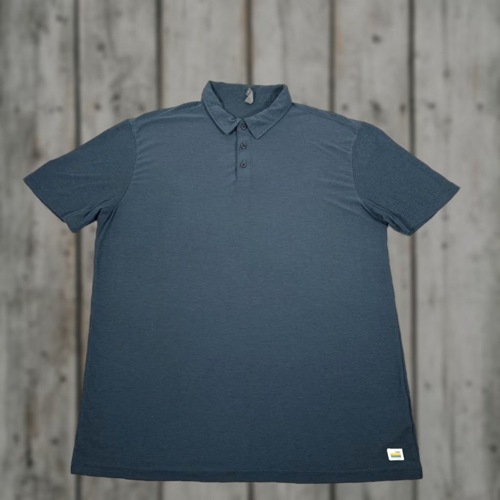 Vuori Vuori Polo Shirt Mens Large Blue Short Sleeve 3-Button Collared Stretch Lightweight Golf Modern Sports Logo Men Size US L / EU 52-54 / 3 - 1 Thumbnail