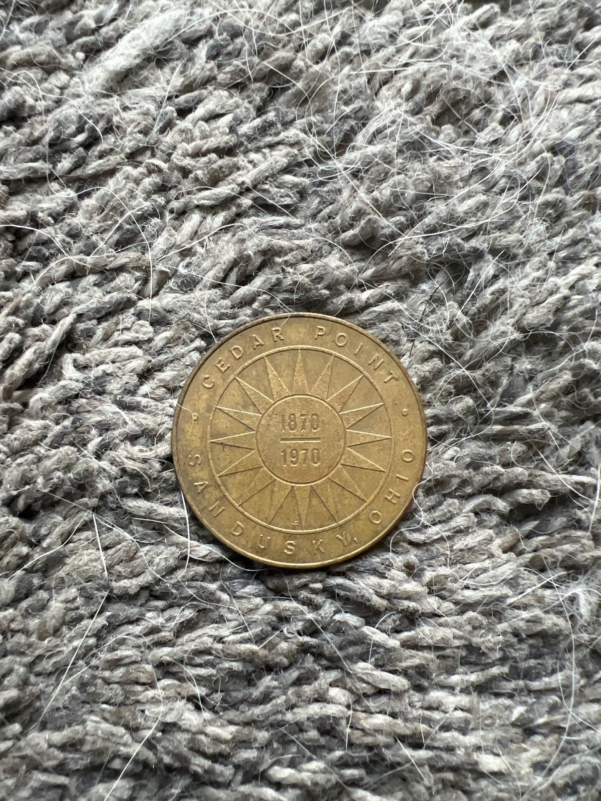 Vintage 1970 Cedar Point 100th Anniversary Coin Size ONE SIZE - 1 Thumbnail