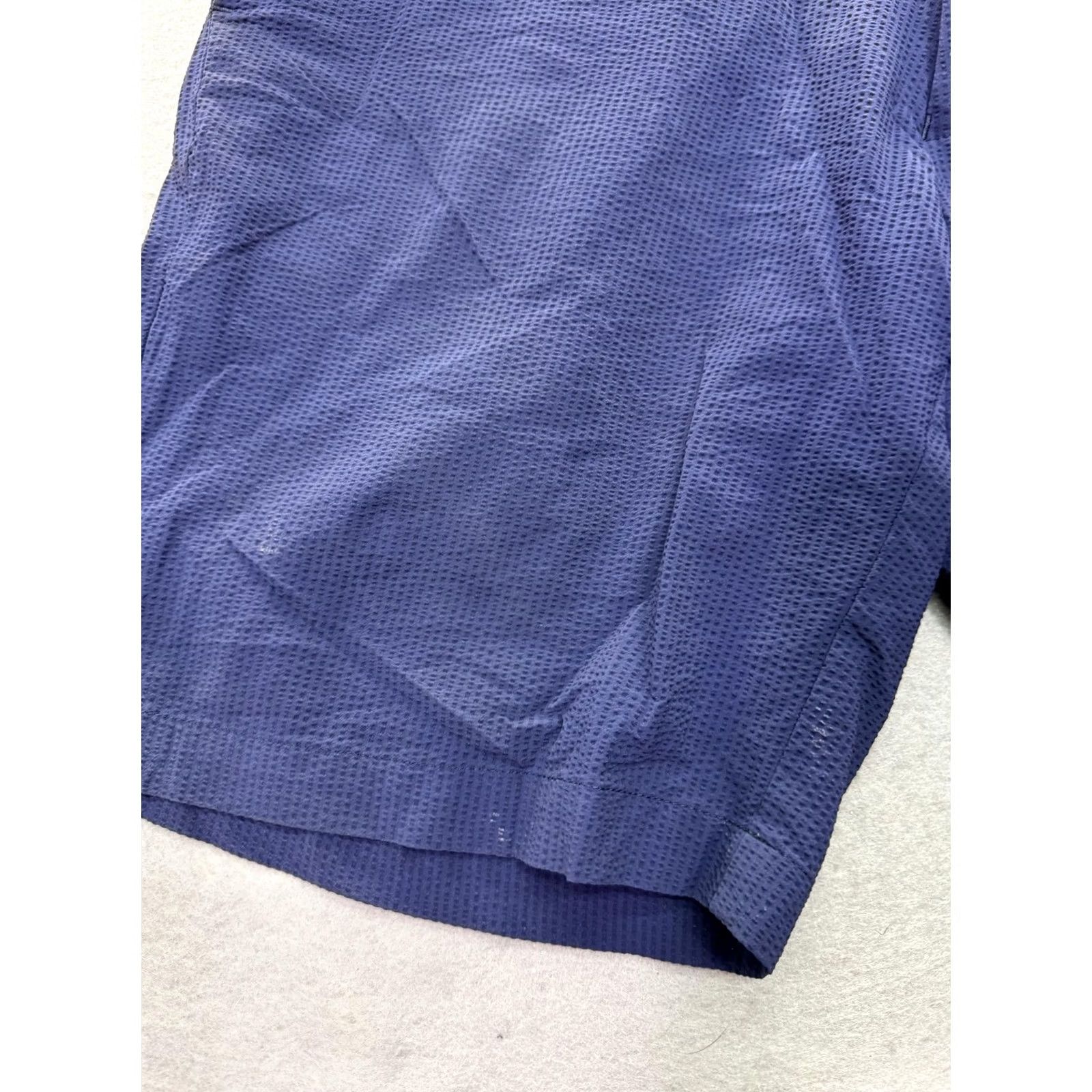 Peter Millar Peter Millar Crown Crafted Golf Performance Mens 34 Navy Seersucker Shorts Size US 34 / EU 50 - 6 Thumbnail