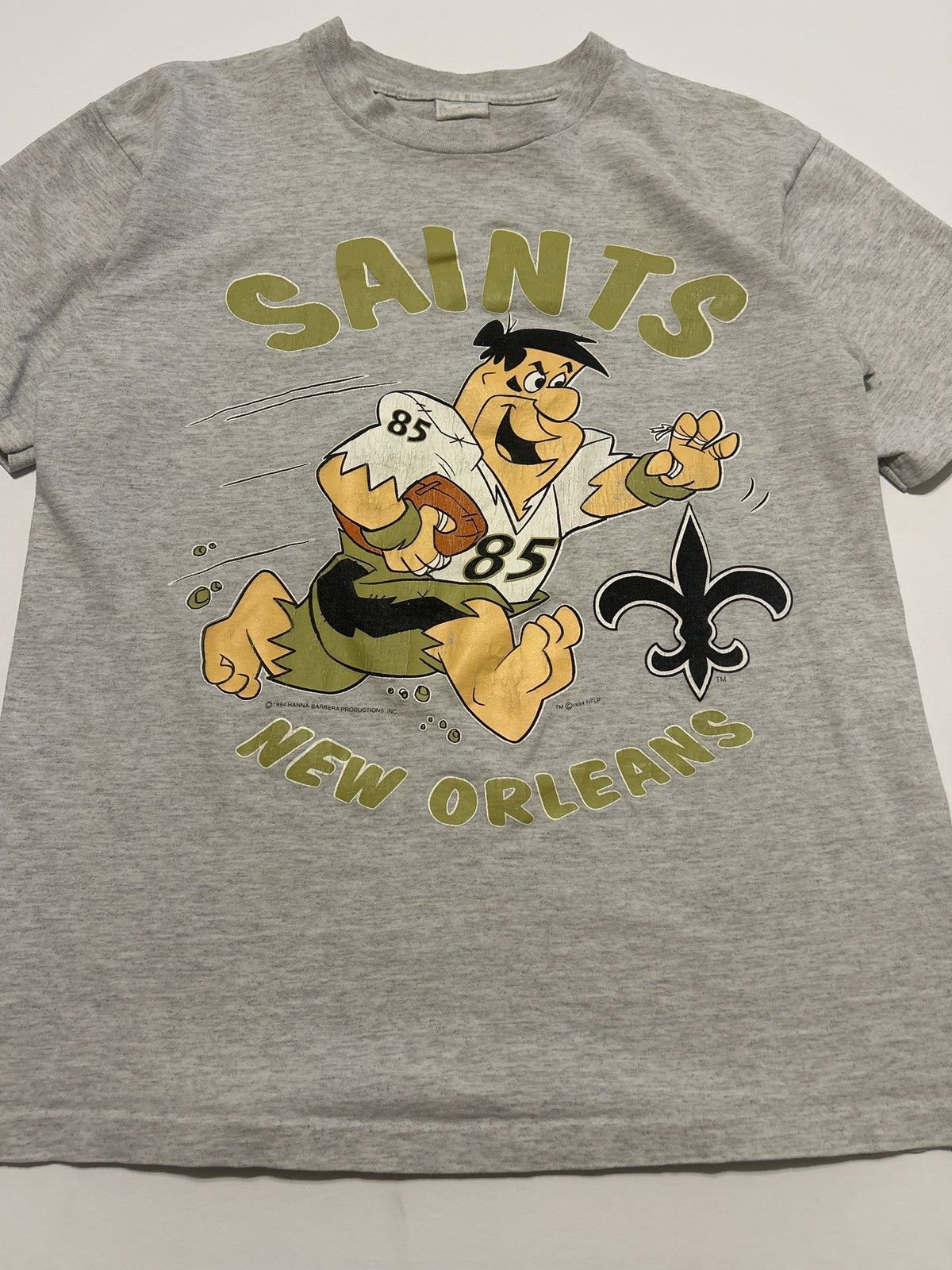 NFL Vintage 1994 New Orleans Saints Fred Flintstone NFL T- Shirt Size US XL / EU 56 / 4 - 1 Thumbnail