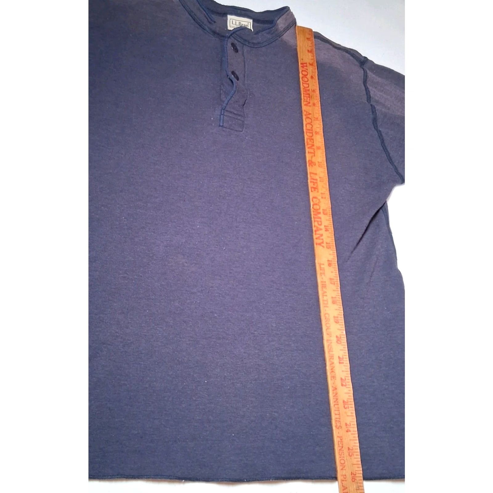 Vintage LL Bean River Driver Shirt Men S Henley Blue Distressed Workwear Wool Blend Button-Up Knit Long Sleeve Cowboy? (Oops) Size US S / EU 44-46 / 1 - 4 Thumbnail