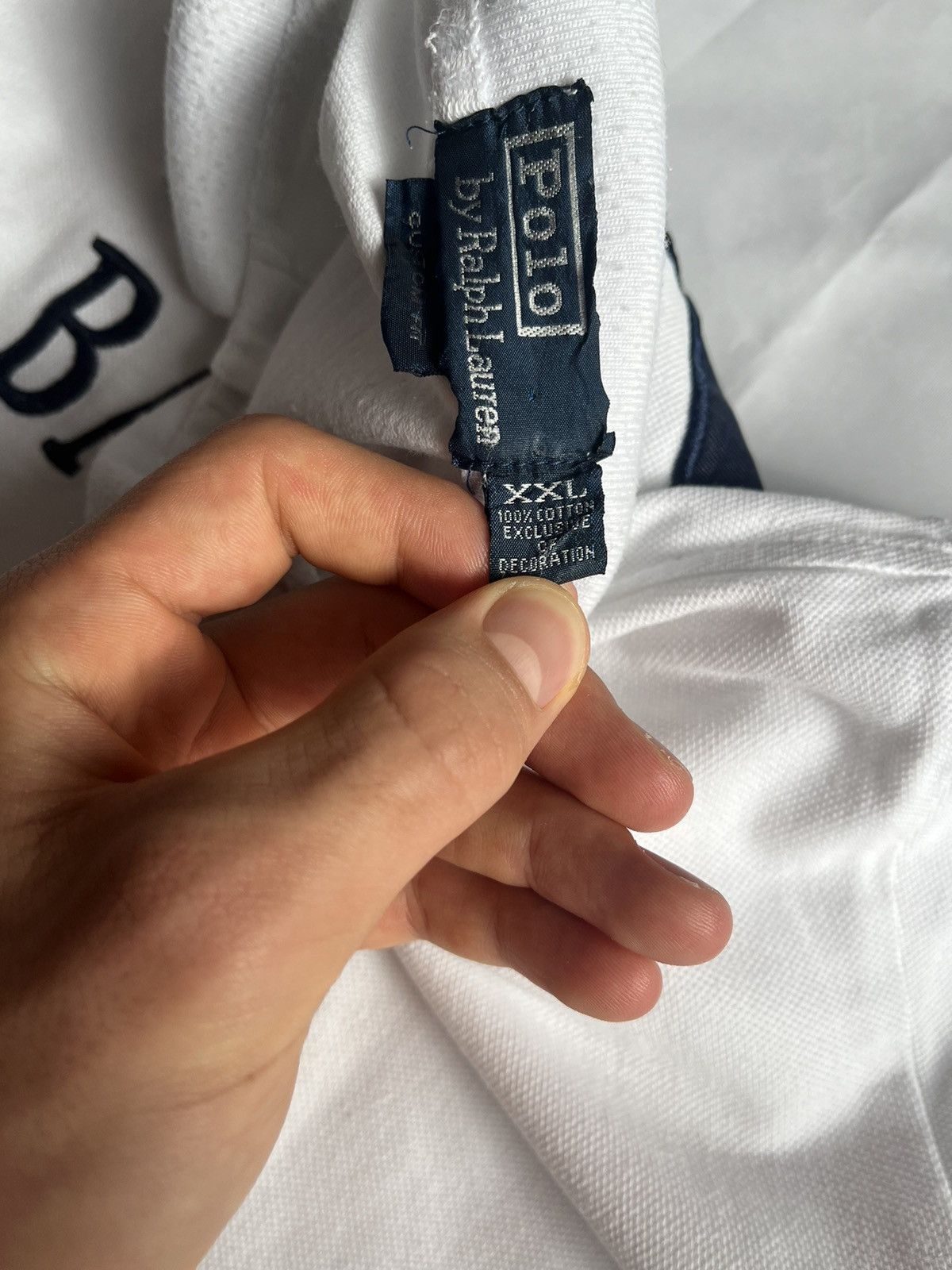 Japanese Brand × Polo Ralph Lauren Ralph Lauren Polo Barcelona White Jersey Size L Size US L / EU 52-54 / 3 - 6 Thumbnail