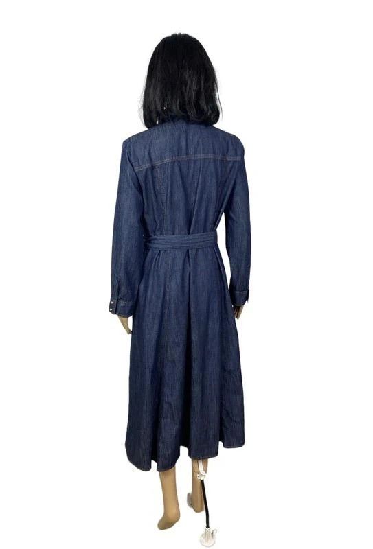 Other Iblues Denim Cotton Maxi Dress Belted size GB12 US8 Size S / US 4 / IT 40 - 5 Thumbnail
