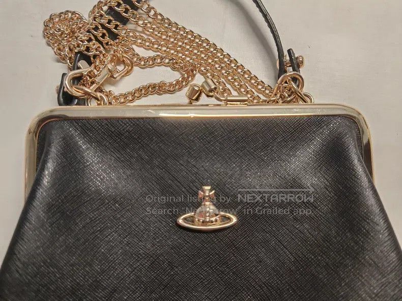 Vivienne Westwood Vivienne Westwood size os Black gold cross grain cowhide ba Size ONE SIZE - 5 Thumbnail
