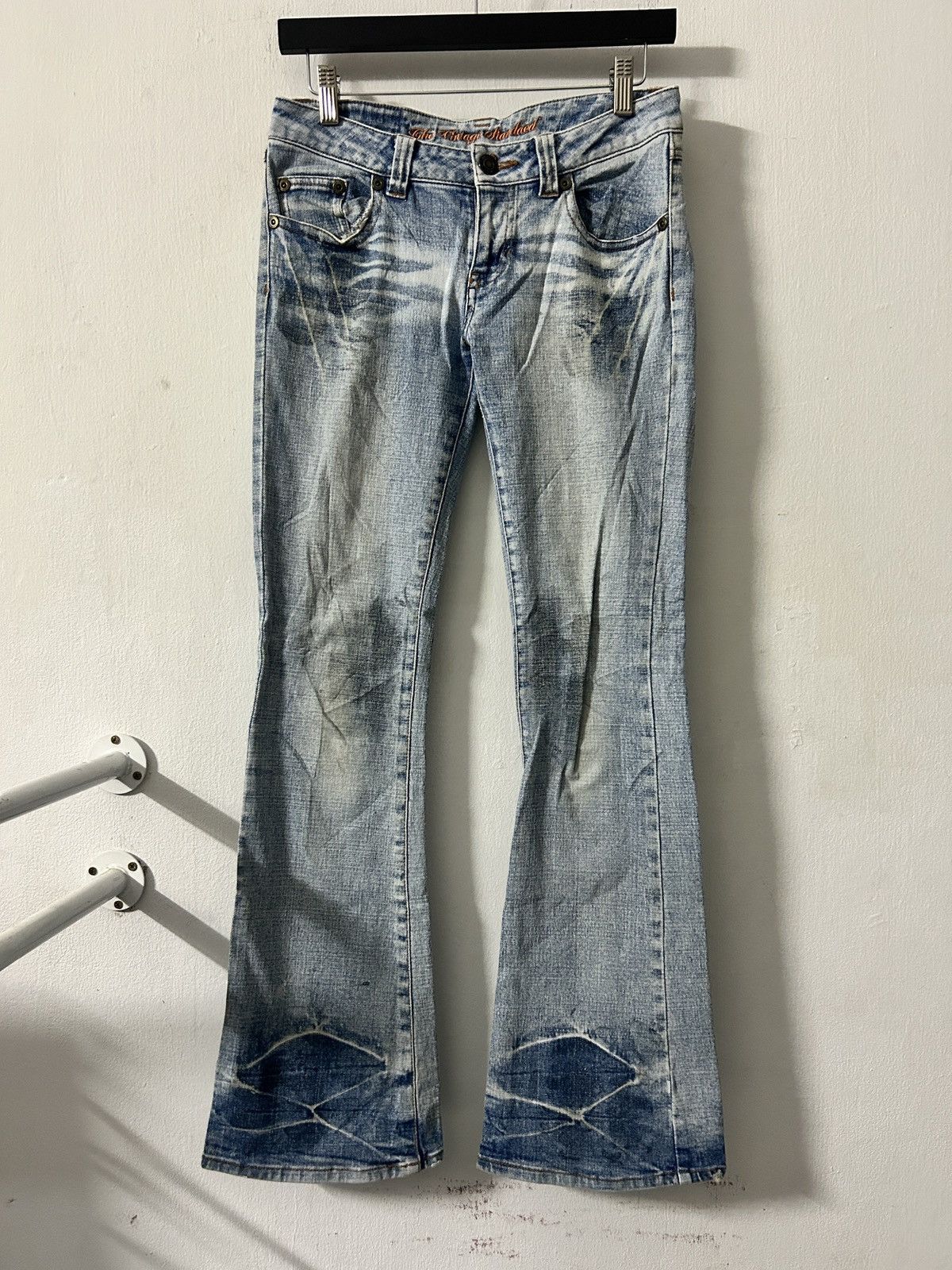 If Six Was Nine Flared glitter whiskered jeans fade lgb style japanese denim Size 28" / US 6 / IT 42 - 1 Thumbnail
