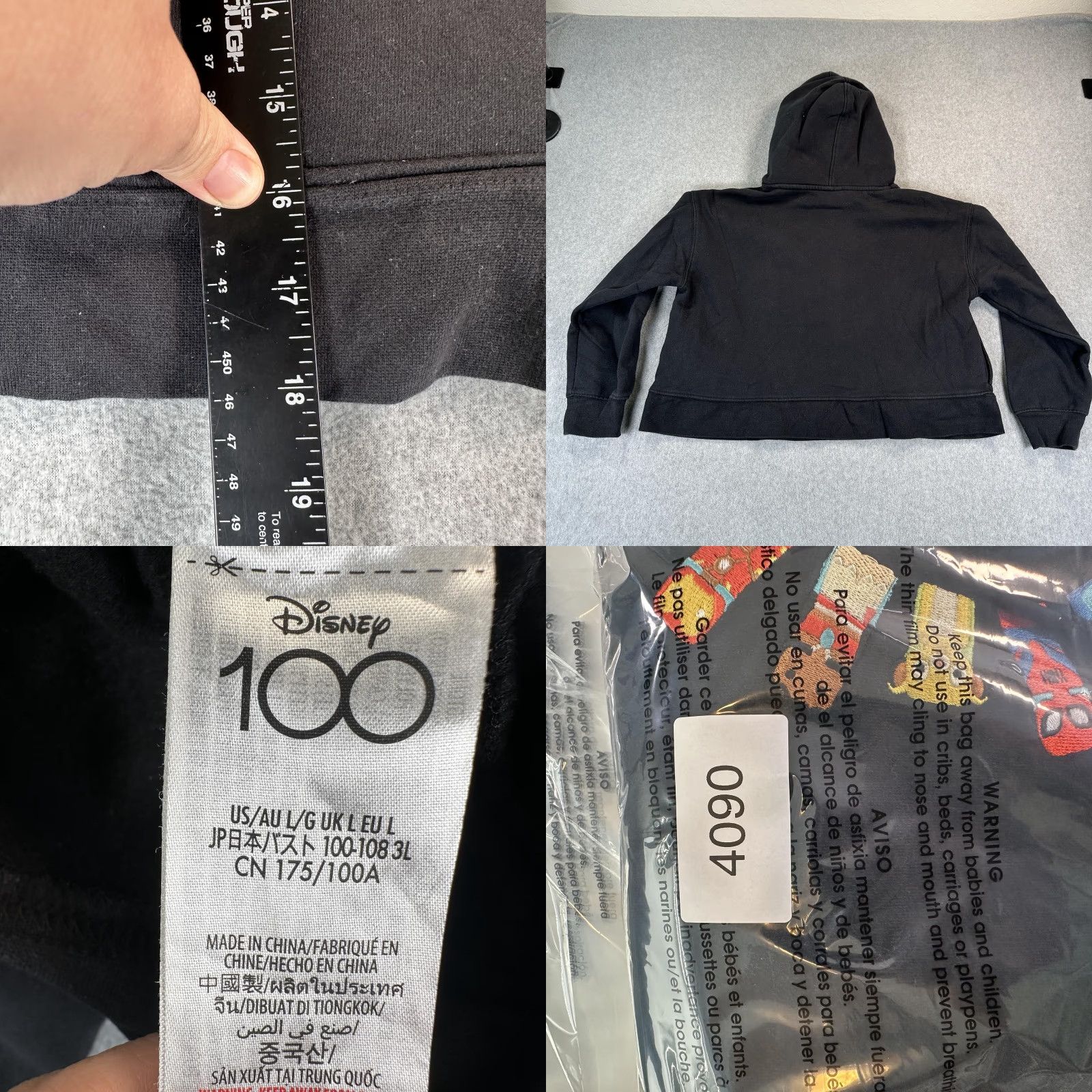 Disney Disney Hoodie Womens L Black Disney 100 Character Graphic Fleece Pullover Size L / US 10 / IT 46 - 8 Thumbnail
