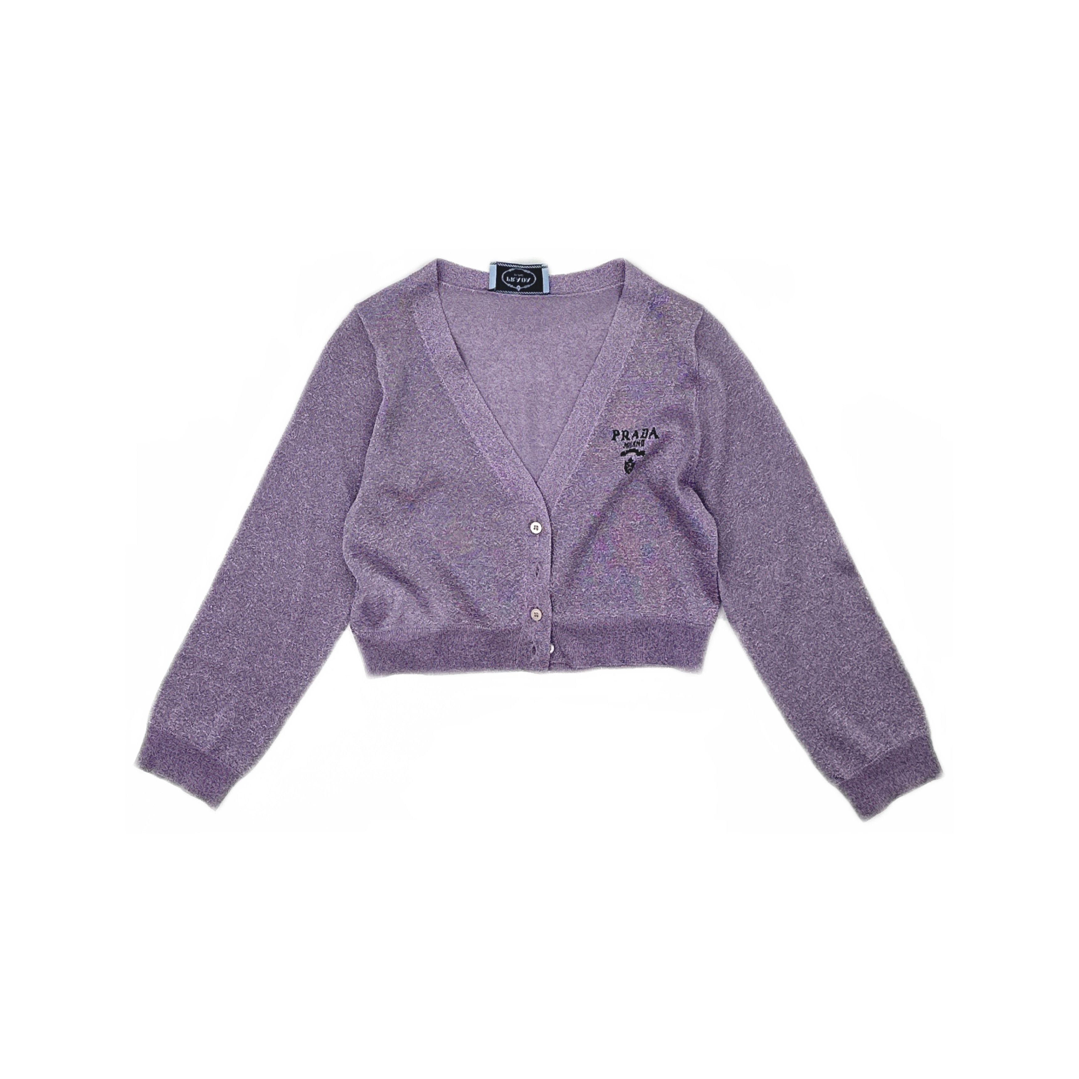 Prada Prada Purple Knit Cardigan Size 38 Size XS / US 0-2 / IT 36-38 - 1 Thumbnail