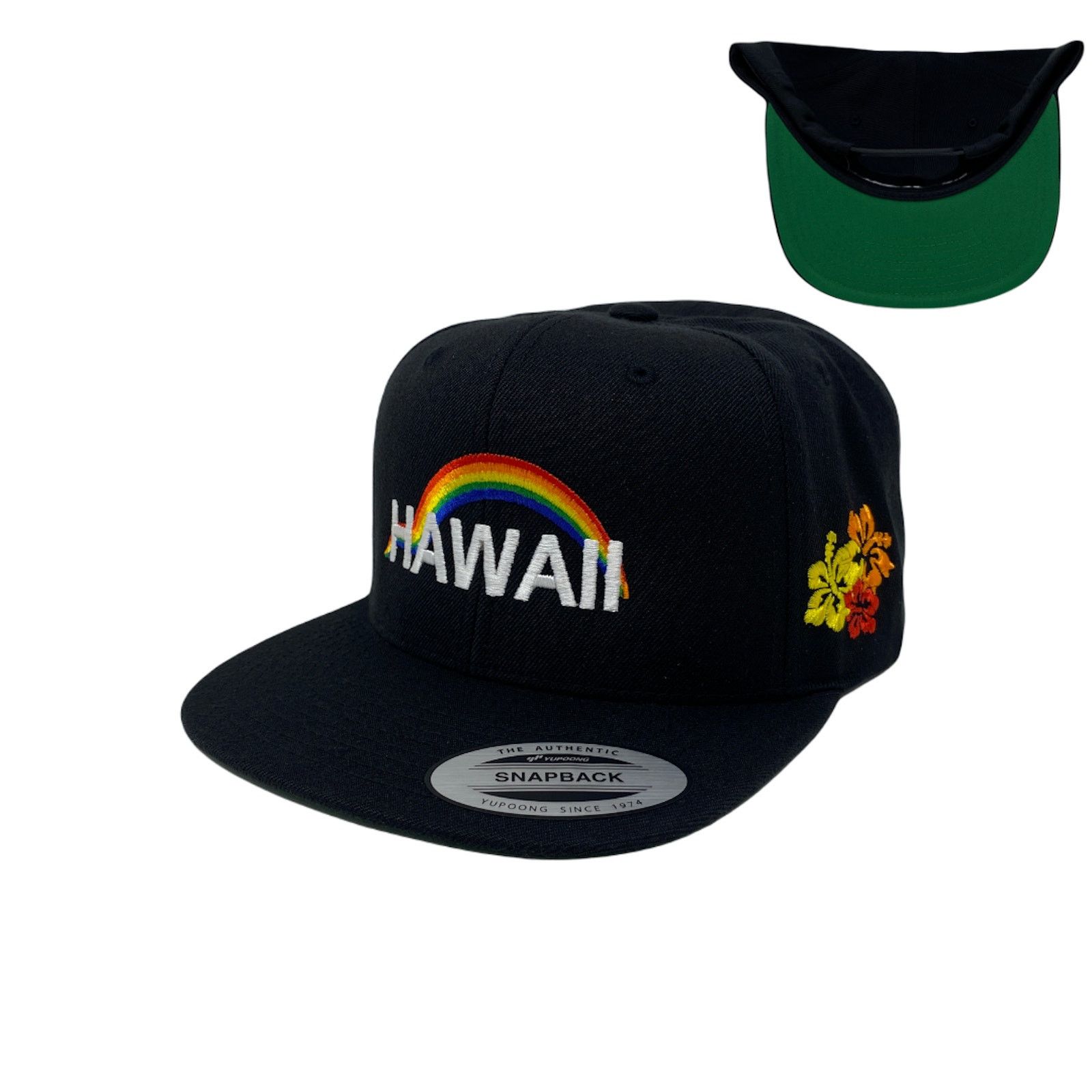 Other Hawaii Aloha Hibiscus Rainbow Island Love Snapback Hat Size ONE SIZE - 1 Thumbnail