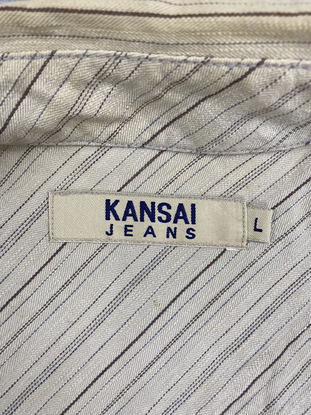 Japanese Brand × Kansai Yamamoto × Vintage Vintage Kansai Jeans Western Style Striped Zipper Jacket Size US M / EU 48-50 / 2 - 9 Thumbnail