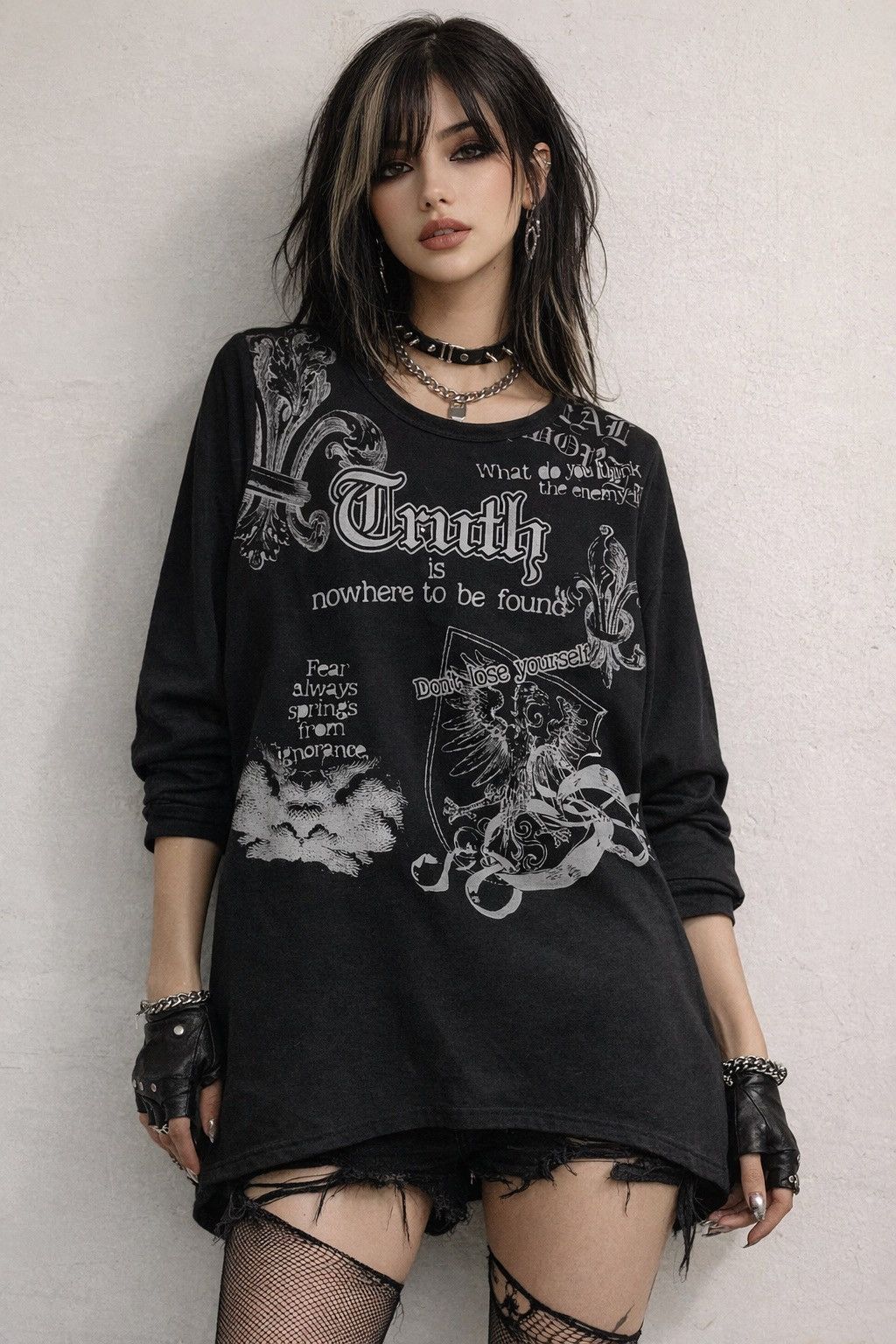 If Six Was Nine Alpha Flat Gothic Punk Grunge Ifsixwasnine Style sweater Size L / US 10 / IT 46 - 2 Thumbnail