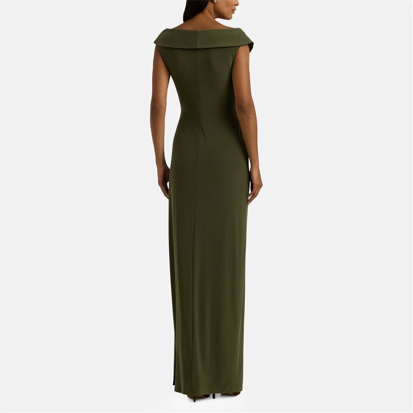 Lauren Ralph Lauren o1g2r1mq0825 Jersey Off-the-Shoulder Gown in Botanic Green Size M / US 6-8 / IT 42-44 - 4 Thumbnail