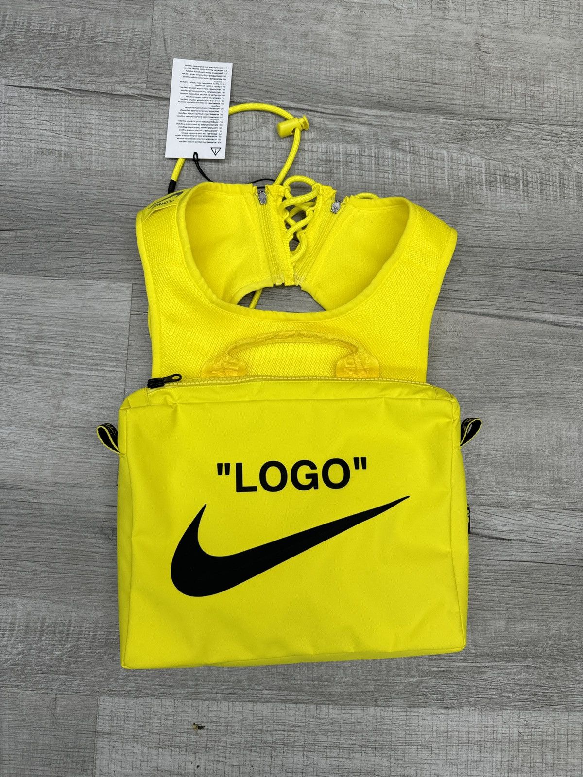image of Off-White X Nike Crossover Utility Vest With Detachable Bag in Yellow, Women's (Size Large)