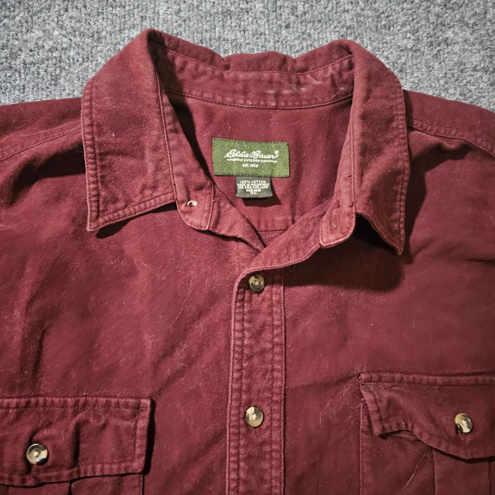 Eddie Bauer Eddie Bauer Shirt Mens XL Red Burgundy Flannel Button Long Sleeve Outdoor Casual Mens Size US XL / EU 56 / 4 - 2 Thumbnail
