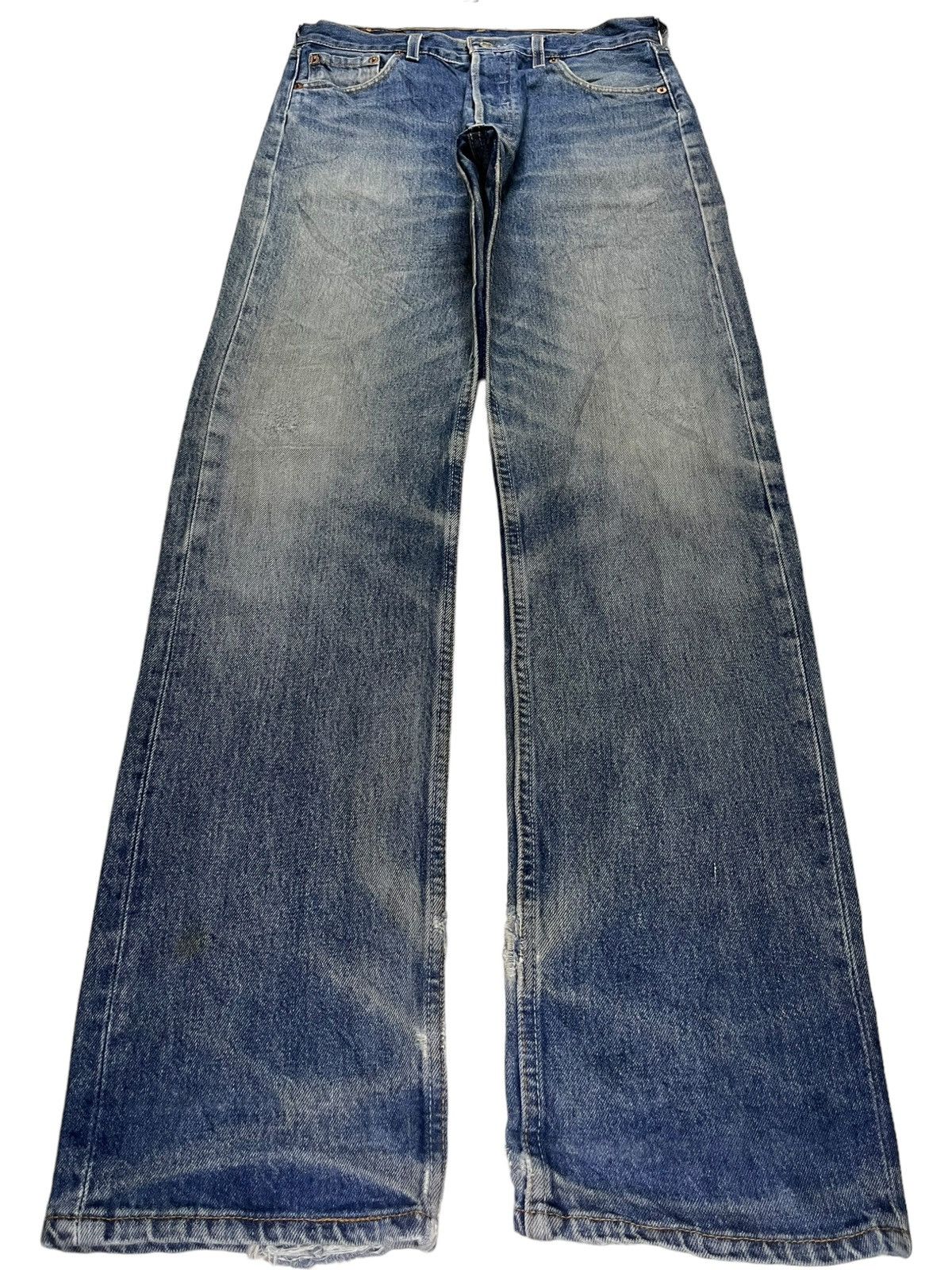 Levi's × Levi's Vintage Clothing Vintage 90s Levis 501 Faded Wash Ripped Blue Jeans Size US 30 / EU 46 - 1 Thumbnail