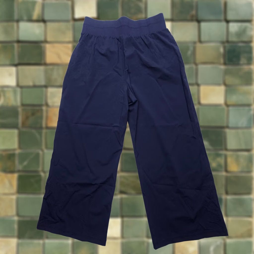 Talbots T by Talbots Pull On Wide Leg Pants Womens Large Petite LP Blue Stretch Fabric Size 36" / US 14 / IT 50 - 1 Thumbnail