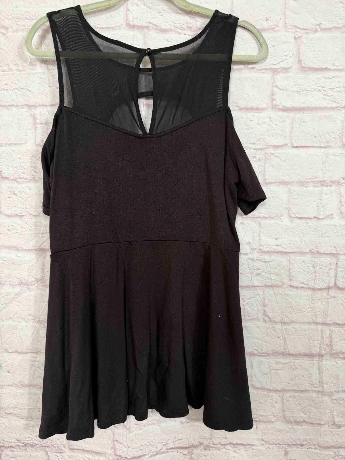 Other Torrid Black Mesh Yoke Peplum Top Size 1 NWT Size XL / US 12-14 / IT 48-50 - 8 Thumbnail