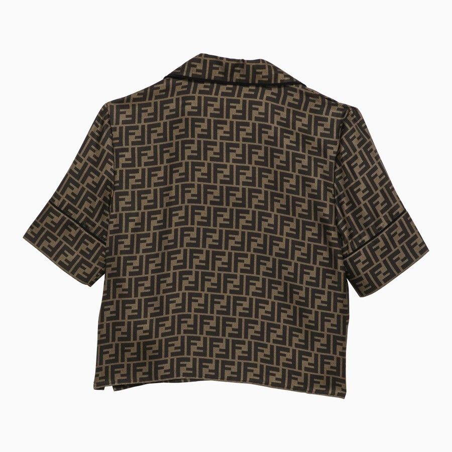 Fendi o1d2blof0824 Silk Pyjamas With FF Pattern in Brown Size S / US 4 / IT 40 - 2 Thumbnail