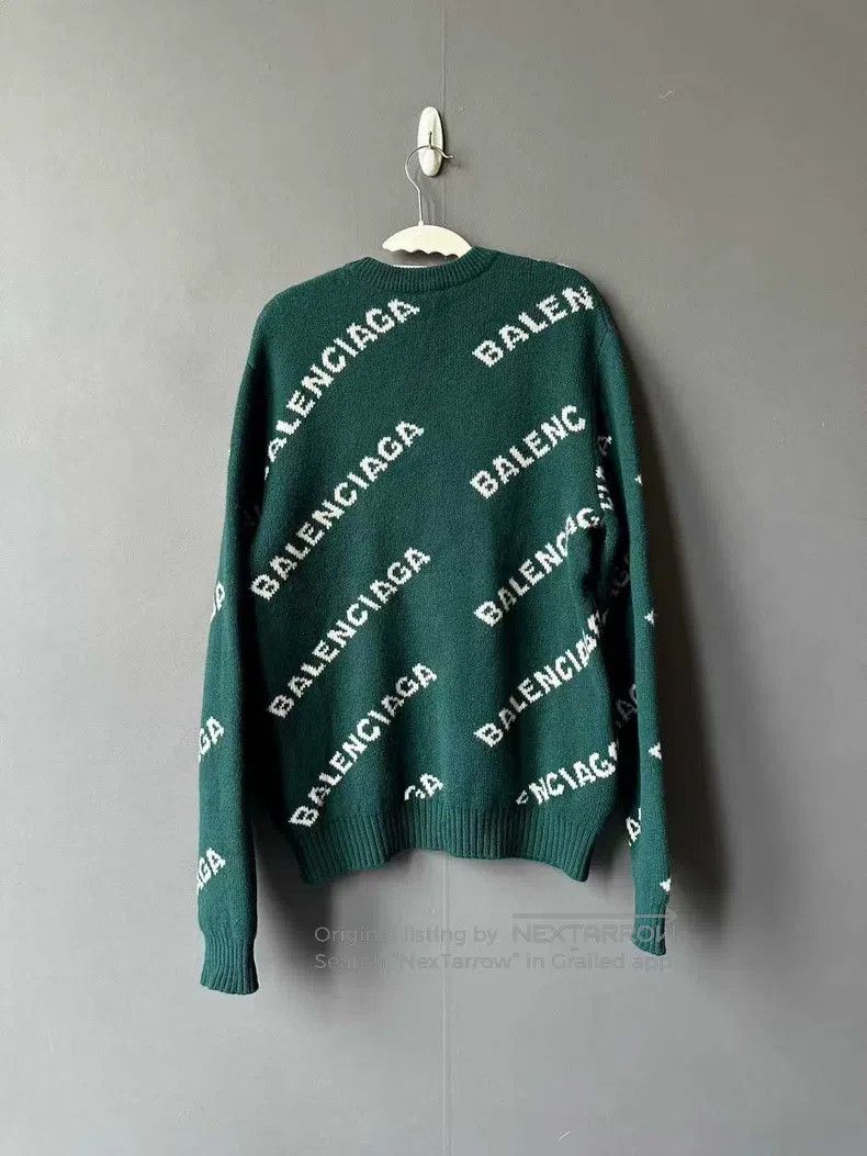 Balenciaga Balenciaga Teal Bullet Screen Sweater Size US M / EU 48-50 / 2 - 2 Thumbnail