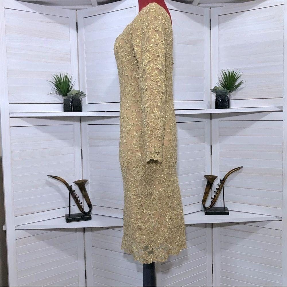 Vintage Molly Malloy All That Jazz 80s golden cocktail party dress S Size S / US 4 / IT 40 - 7 Thumbnail