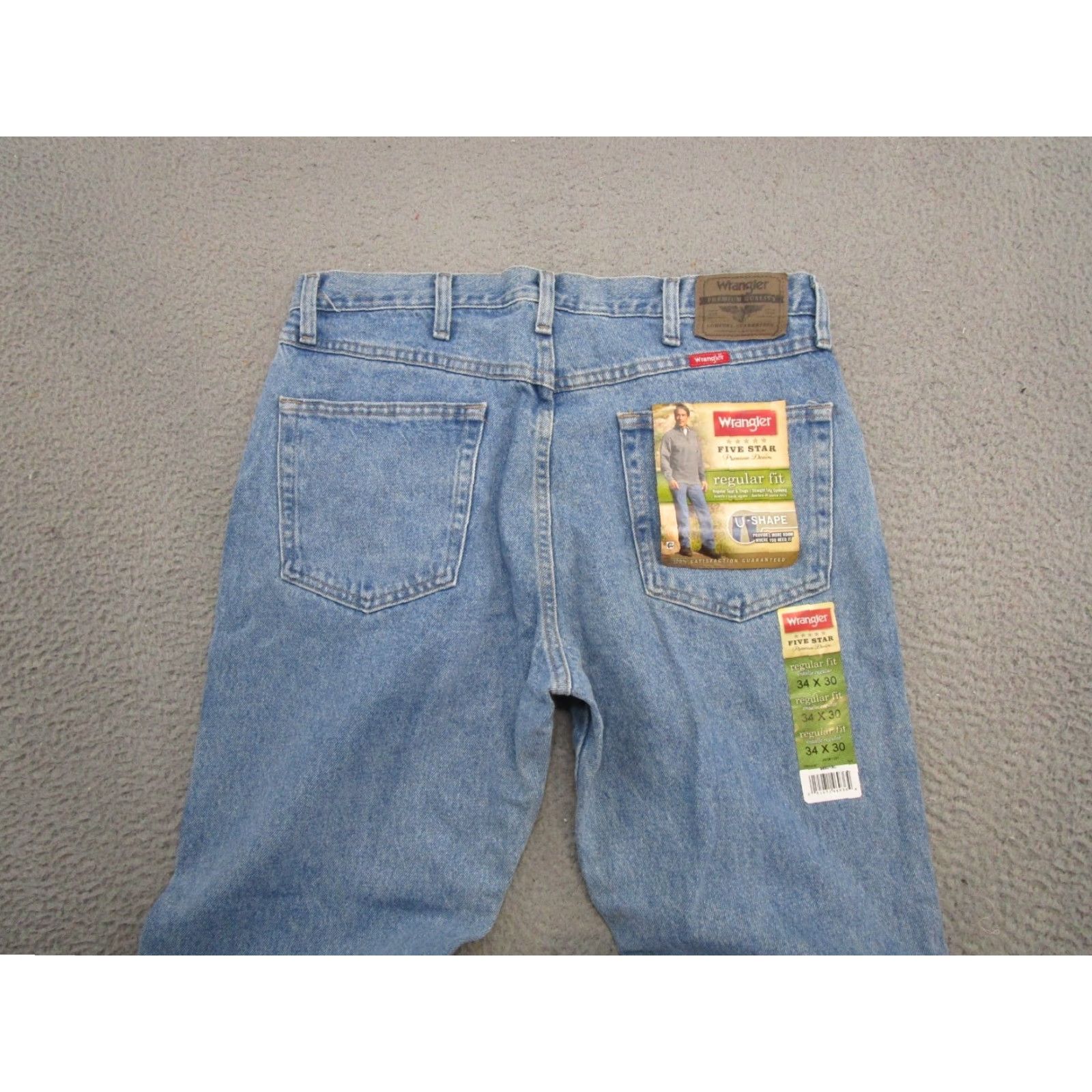 Wrangler Wrangler Jeans Mens Regular Fit Straight Blue 5 Pocket Denim 34x30 New Stars 96501SL Five Star Premium Denim Size US 34 / EU 50 - 4 Thumbnail