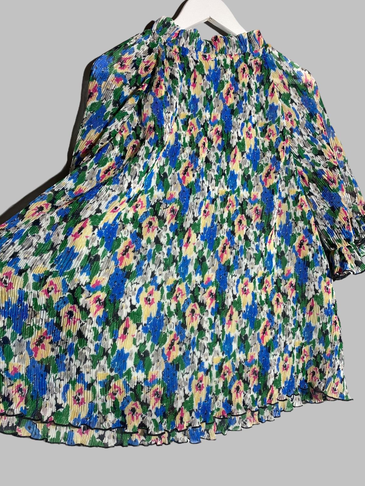 Ganni 🔥 GANNI FLORAL BLOUSE RIBBED BREATHABLE Y2K PARIS AESTHETIC Size XS / US 0-2 / IT 36-38 - 13 Thumbnail