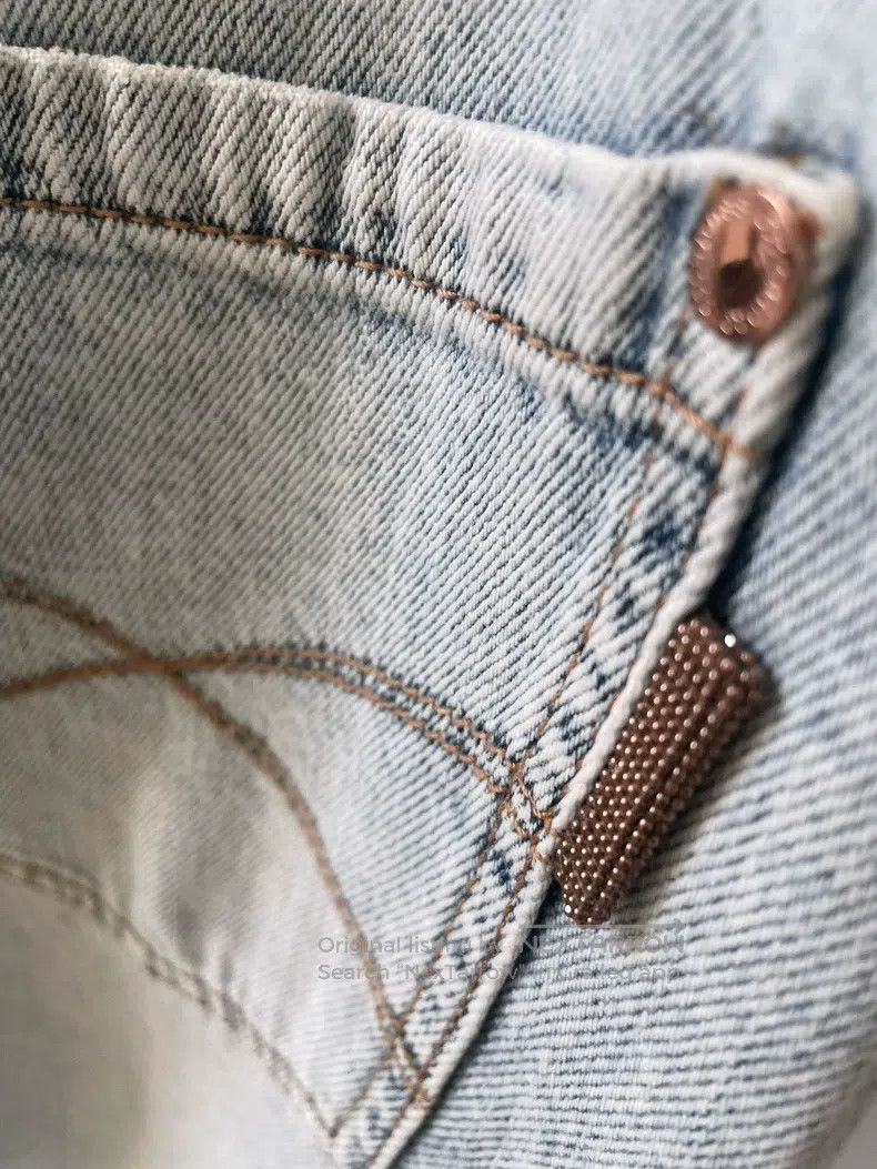 Brunello Cucinelli Brunello Cucinelli Blue washed and whitened beaded mid-ris Size 26" / US 2 / IT 38 - 5 Thumbnail
