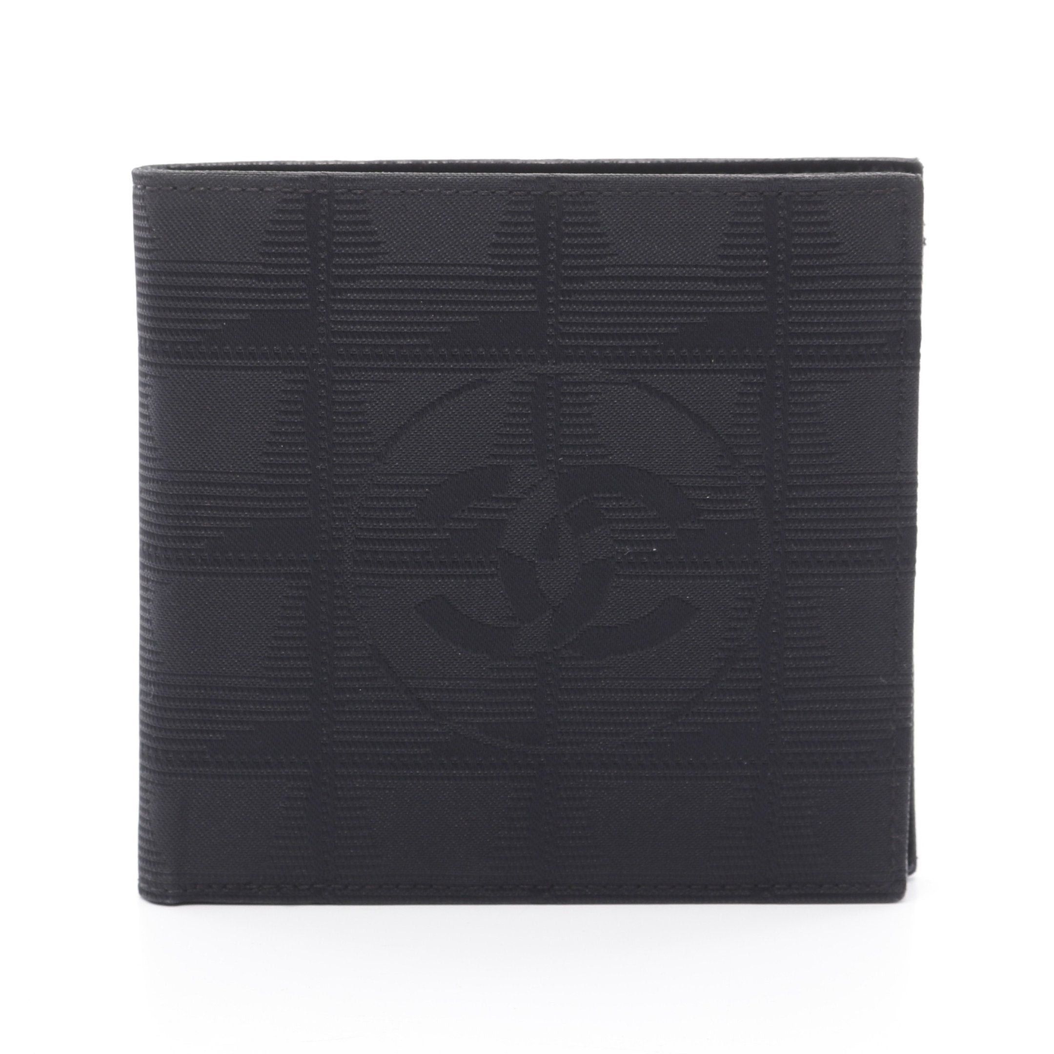 Chanel Chanel New Travel Line Bi-Fold Wallet Nylon Canvas Leather Black Silver Hardware Size ONE SIZE - 1 Thumbnail