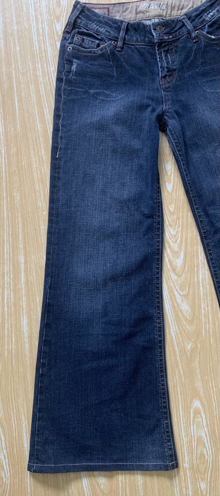 Japanese Brand Rare Maxia Low Rise Super Flare Jeans Pants Distressed Style Size US 27 - 9 Thumbnail