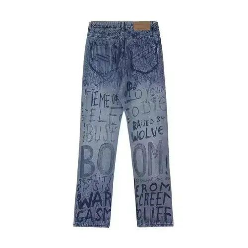 Japanese Brand Graffiti faded blue jeans Size US 32 / EU 48 - 4 Thumbnail