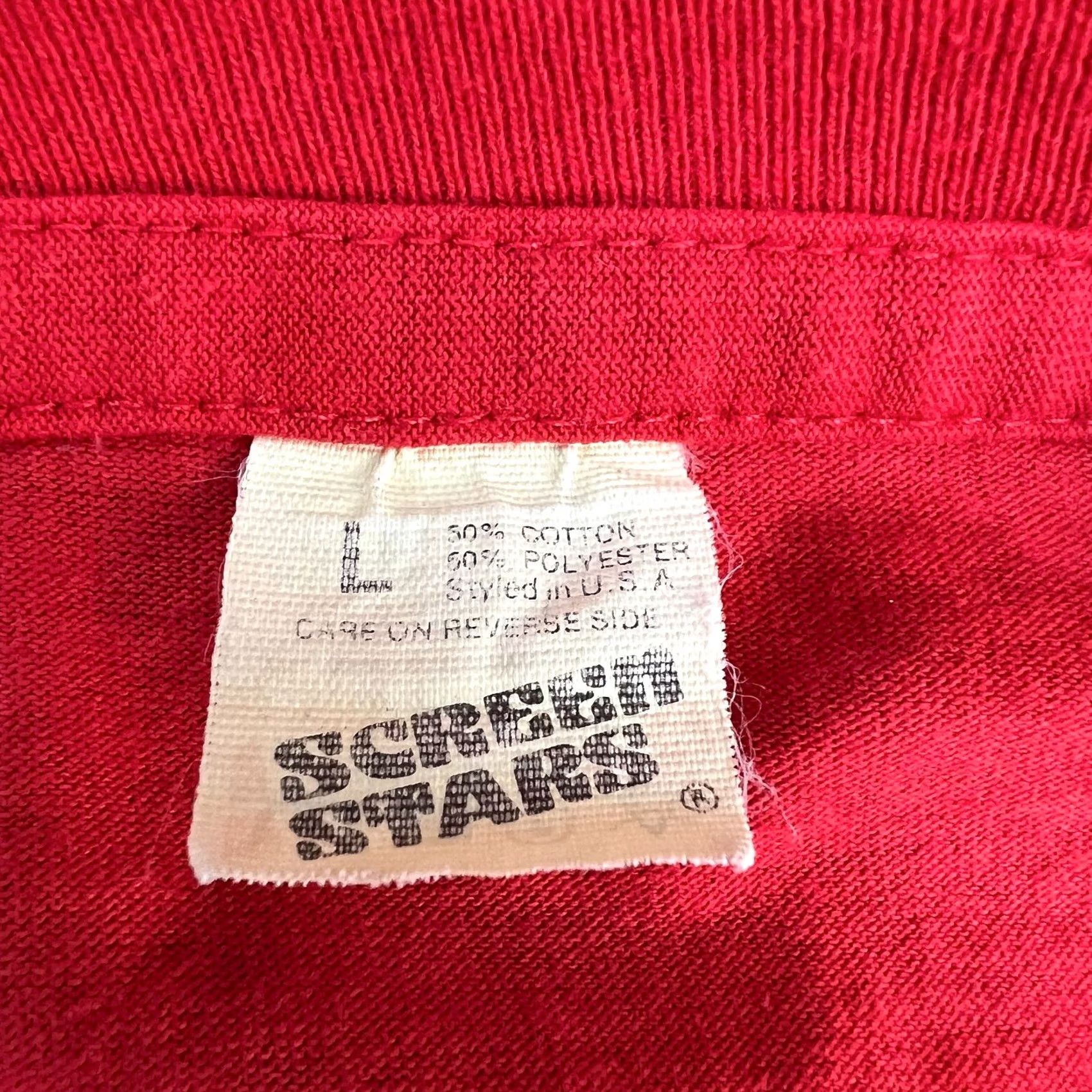 Vintage VINTAGE THE WONDER STUFF Debut Single Unbearable Promo T-Shirt Screen Stars Mens Adult L Red Music Shirt Size US L / EU 52-54 / 3 - 3 Thumbnail