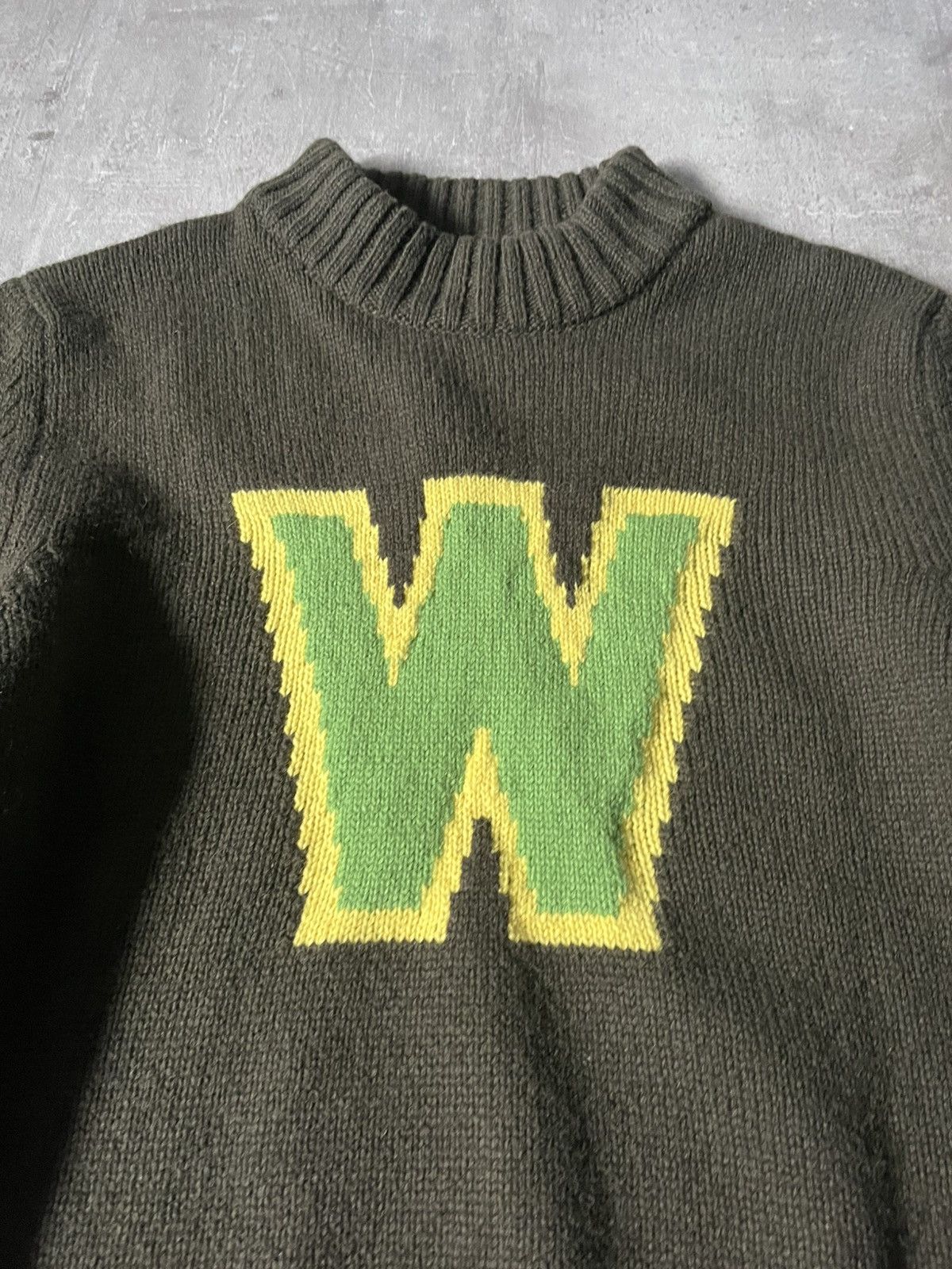 Walter Van Beirendonck W&LT Walter Van Beirendonck green 90s sweater wool Size US M / EU 48-50 / 2 - 4 Thumbnail