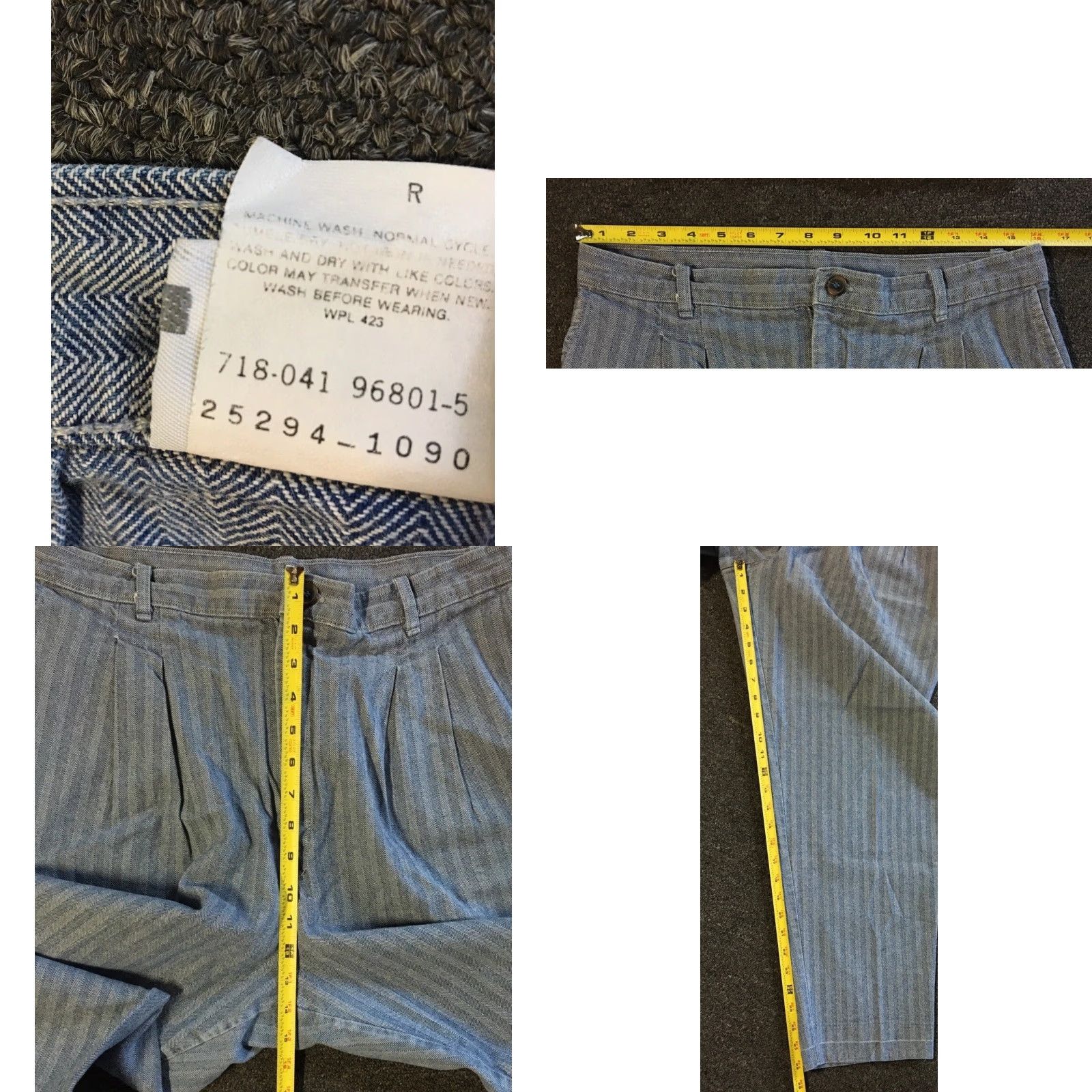 Levi's VINTAGE Levis Pants Mom 32 USA Herringbone 80s Grunge Punk Biker 70s Conductor Size 24" / US 00 / IT 34 - 8 Thumbnail