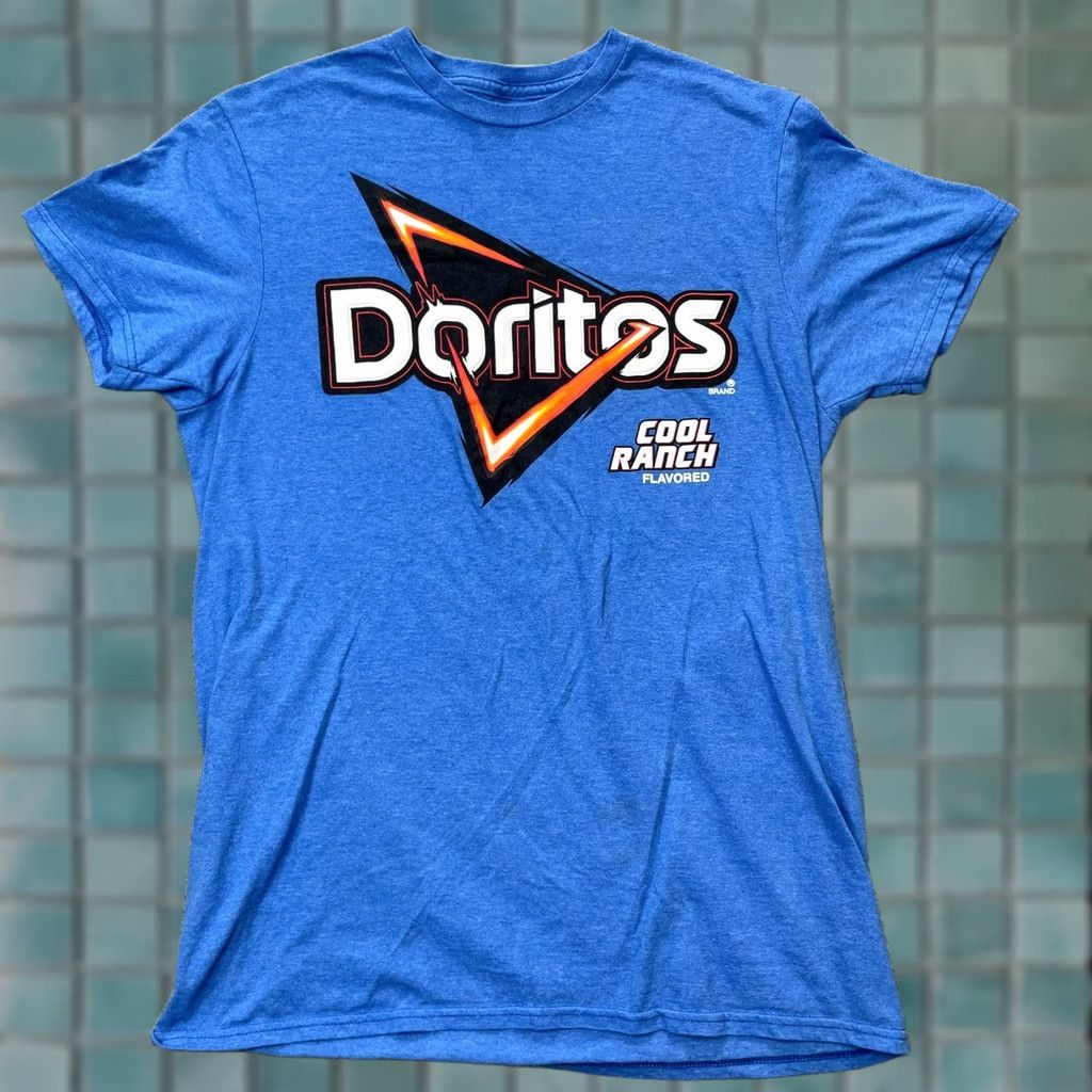 Vintage Doritos Shirt Mens Medium Blue Chips Graphic Print Logo Snacks Cotton Size US M / EU 48-50 / 2 - 1 Thumbnail