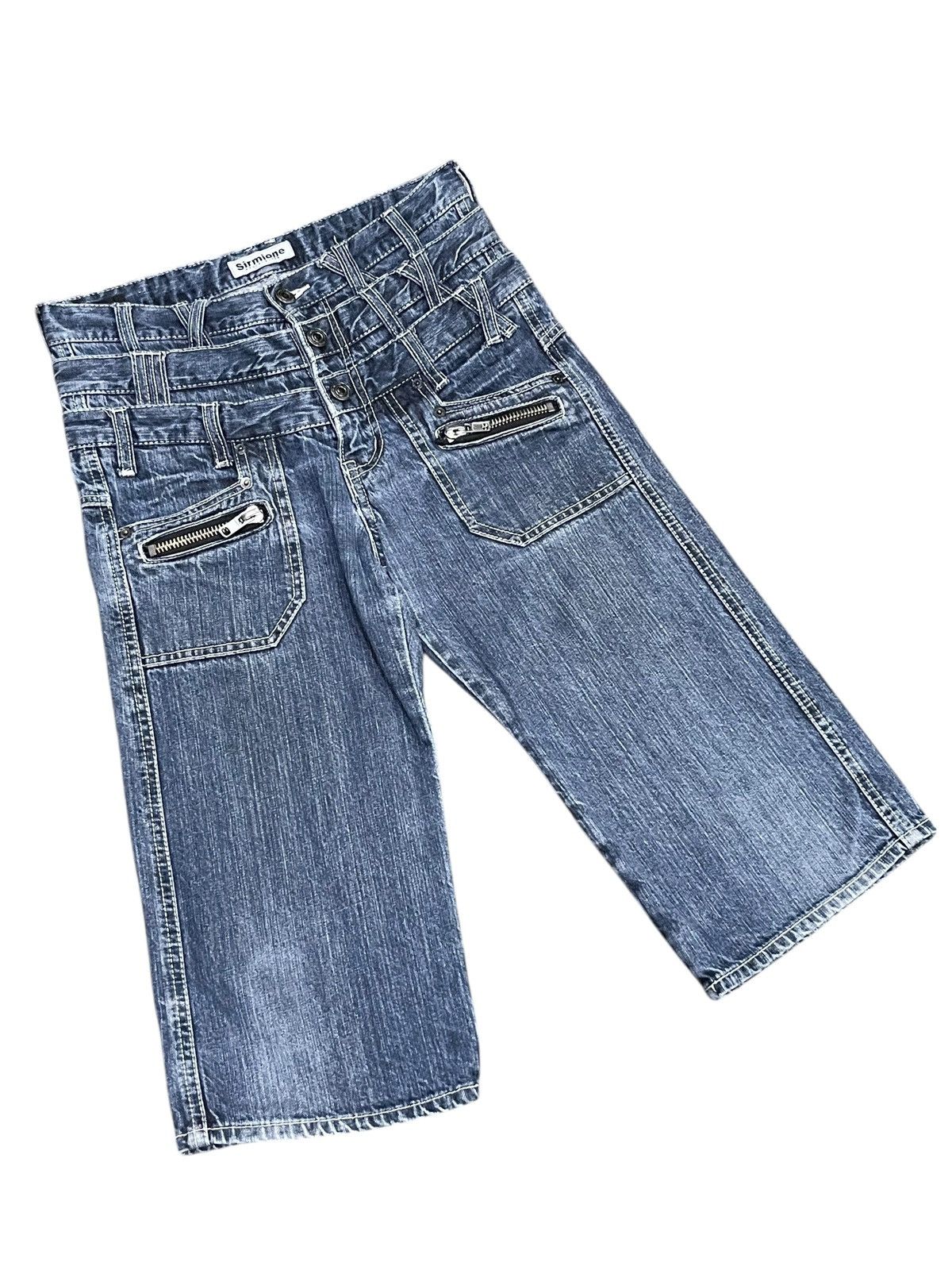 Designer 🔥SIRMIONE Designer Triple Waist Denim Shorts Avant Garde Size US 26 / EU 42 - 6 Thumbnail