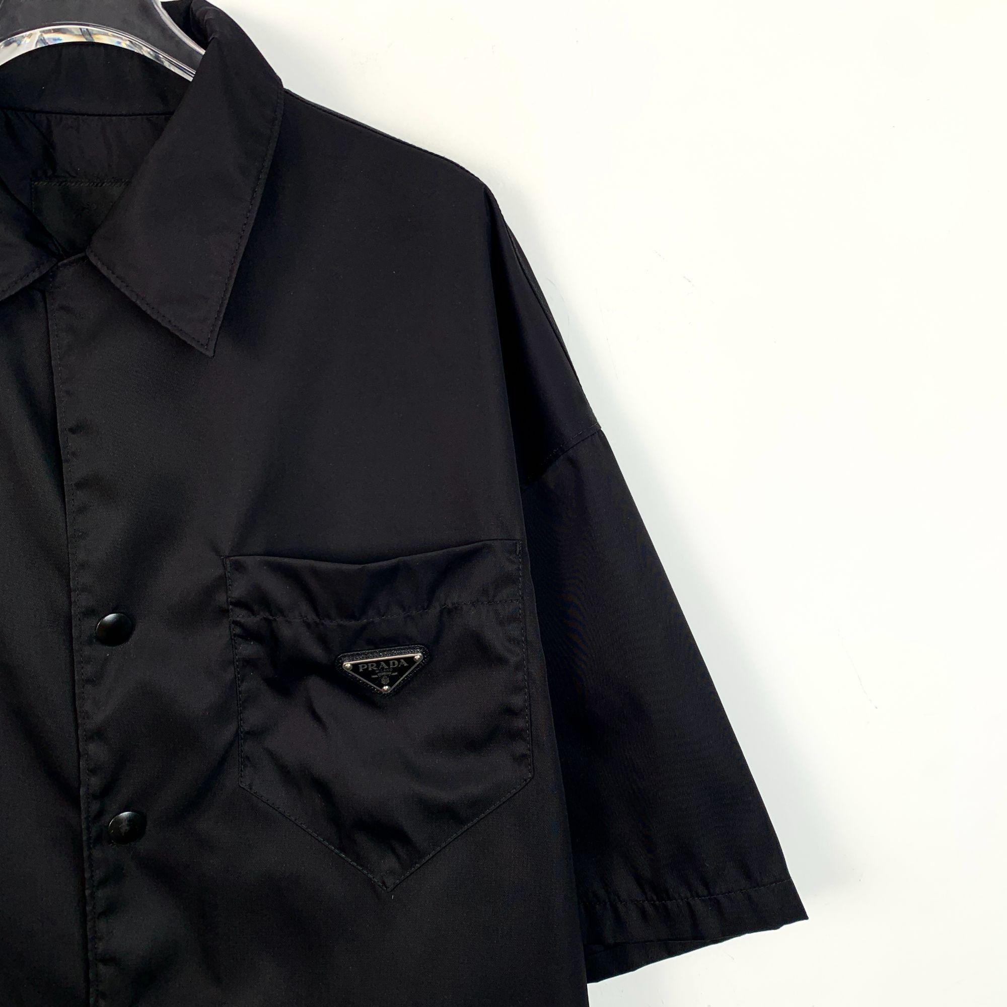 Prada Prada Black Button-Up Short Sleeve Shirt With Chest Pocket Size L / US 10 / IT 46 - 3 Thumbnail