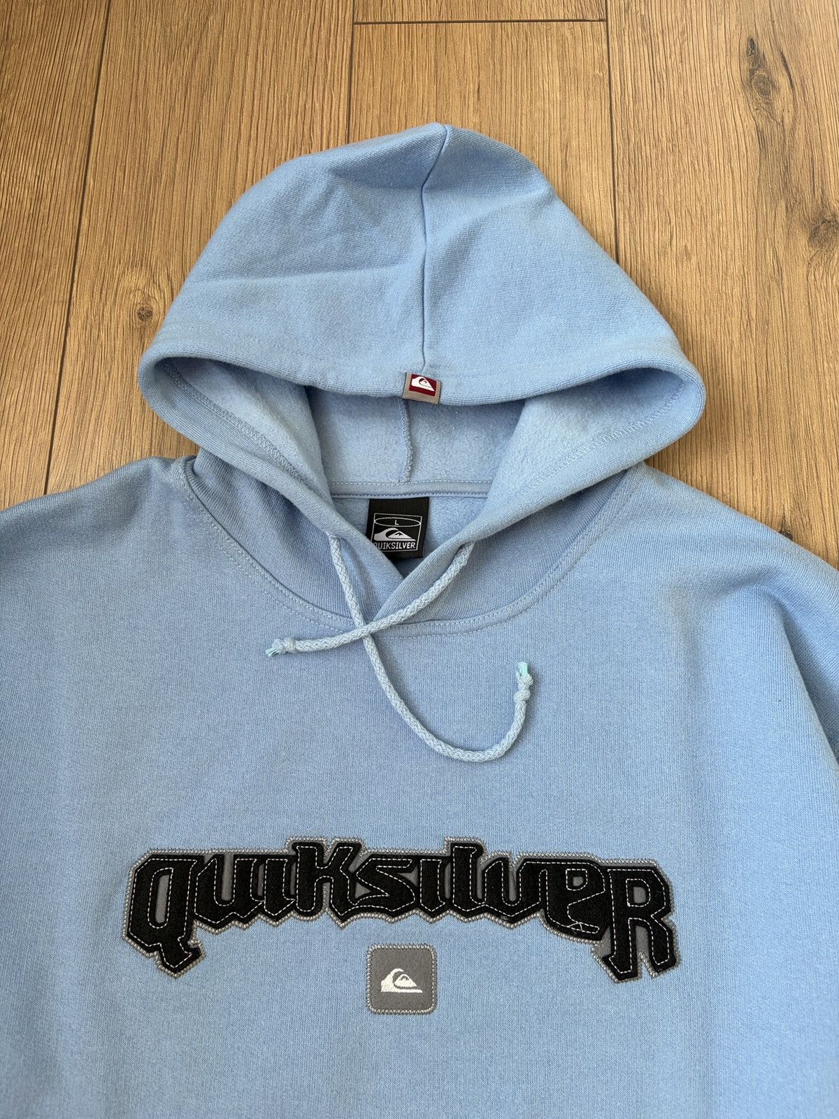 Quiksilver Quiksilver Vintage Sky Blue Big Logo Hoodie Size US L / EU 52-54 / 3 - 2 Thumbnail