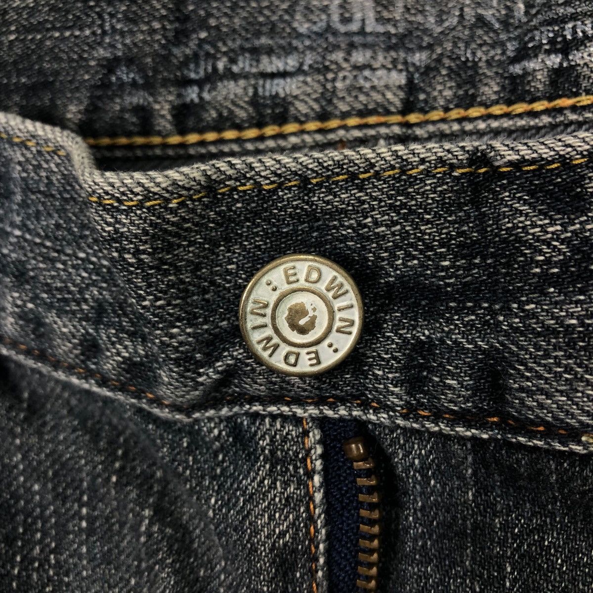 Japanese Brand Edwin Dark Wash Straight Leg Jeans Faded Denim Workwear Size US 40 / EU 56 - 21 Thumbnail