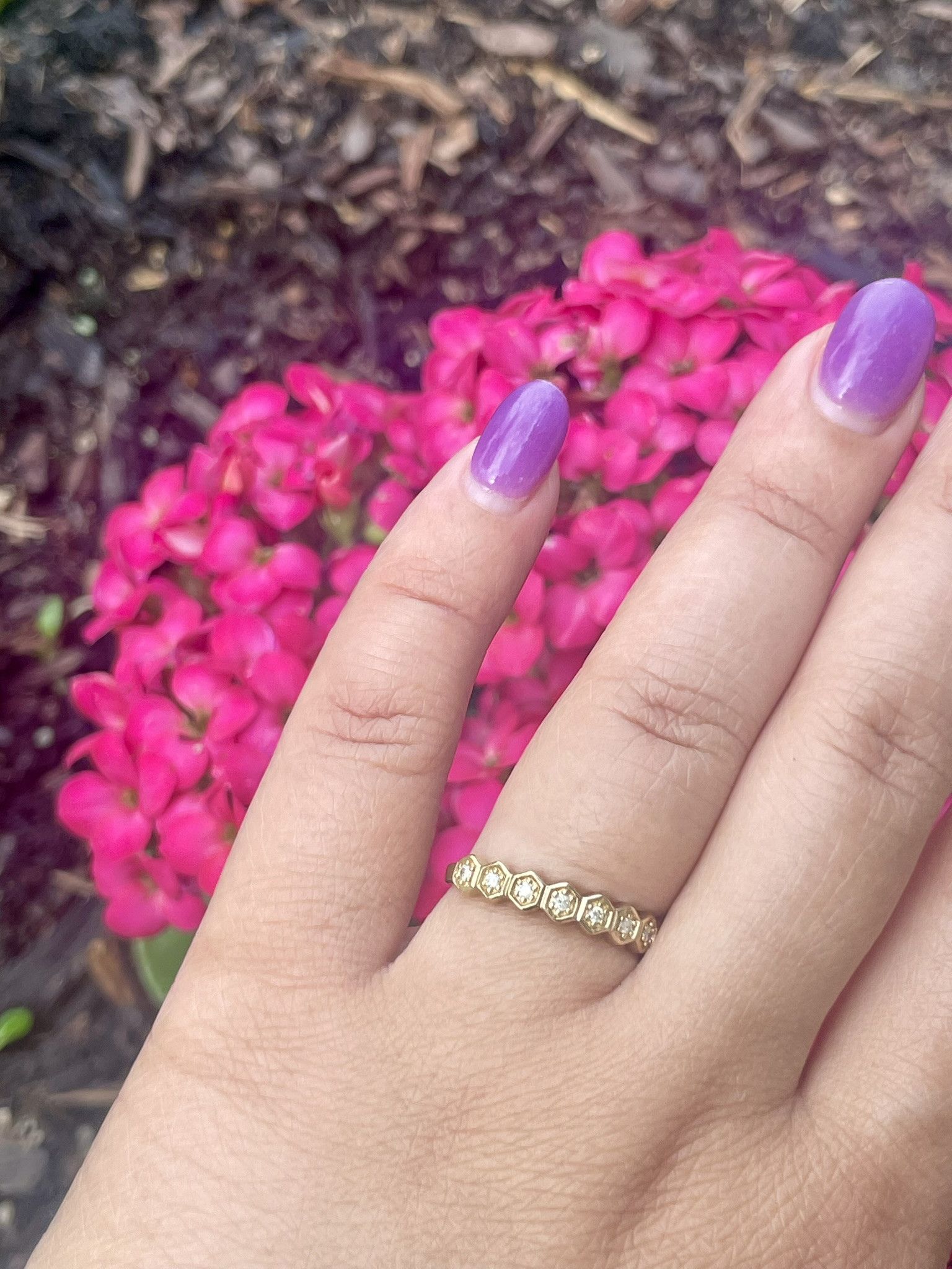 Other Vintage 10k .12 ctw Diamond Geometric Band Size ONE SIZE - 9 Thumbnail