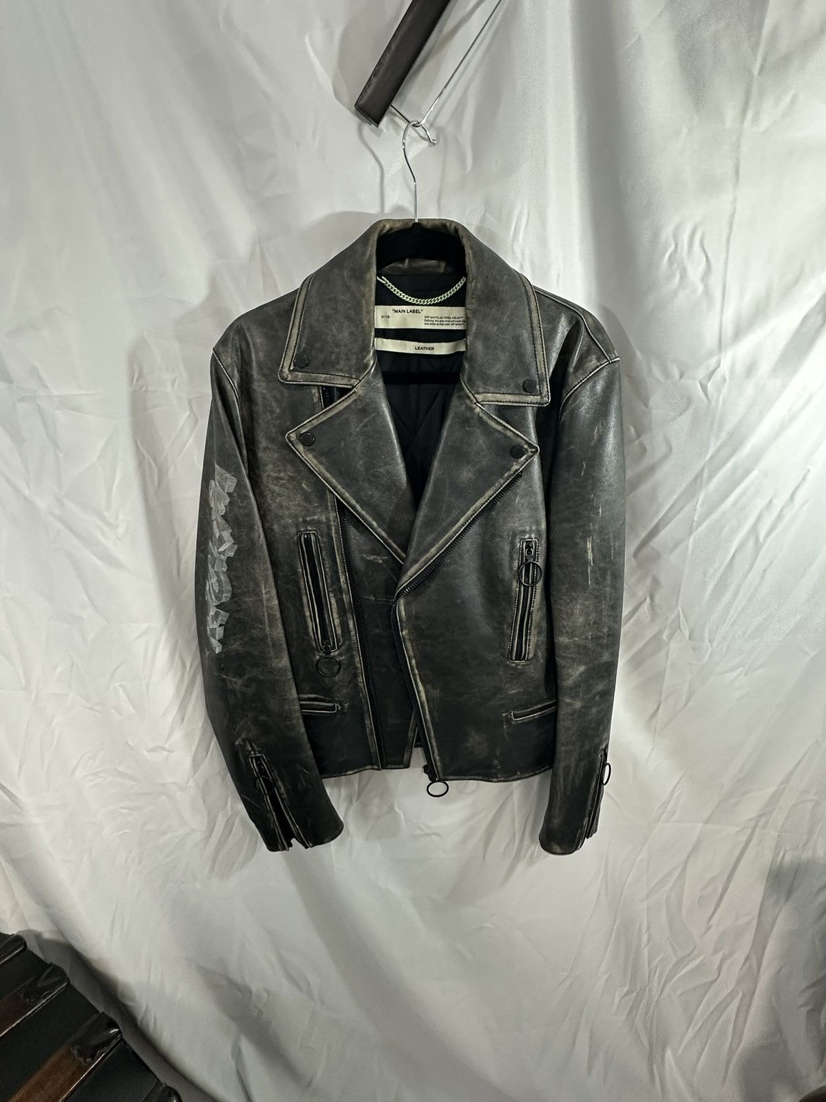 Off-White Off White Leather Jacket Size US M / EU 48-50 / 2 - 2 Thumbnail