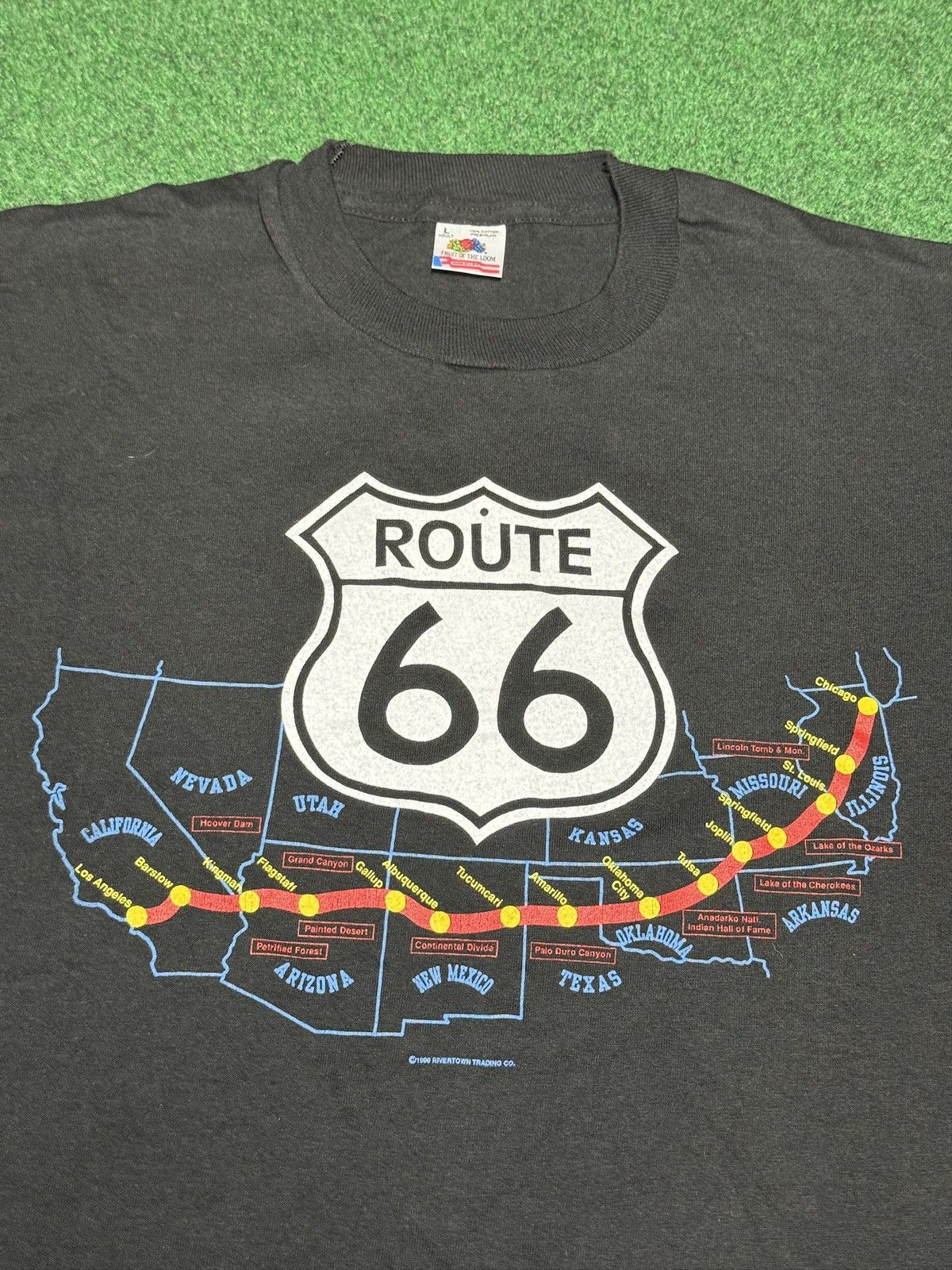 Vintage Vintage 90s Route 66 Map Road Trip Highway Large T Shirt Size US L / EU 52-54 / 3 - 2 Thumbnail