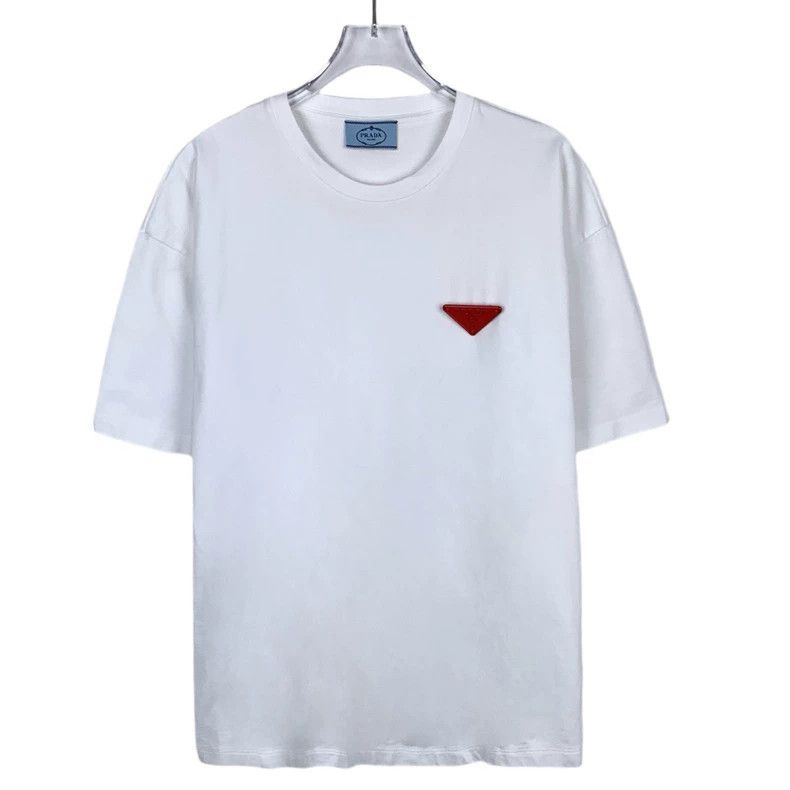 Prada Prada 21 styles of metal logo triangle logo round neck whit Size US L / EU 52-54 / 3 - 1 Thumbnail