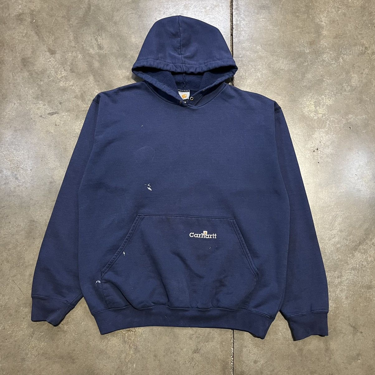 Carhartt × Vintage Vintage 90s Carhartt Hoodie Sweatshirt Workwear Faded Boxy Size US XL / EU 56 / 4 - 2 Thumbnail