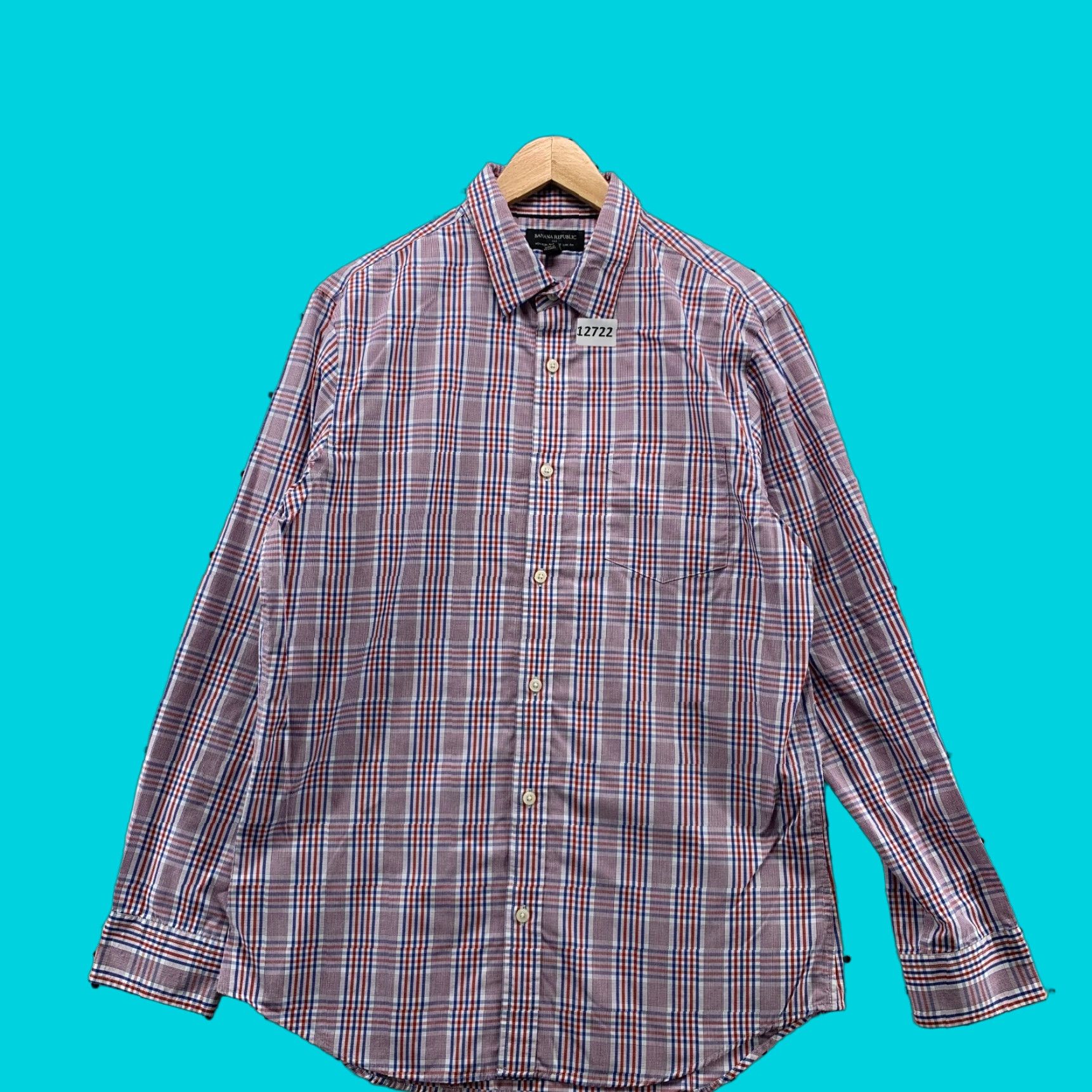 Banana Republic VINTAGE Banana Republic Shirt Men Large Red Check Slim Fit Non-Iron Button-Up Size US L / EU 52-54 / 3 - 1 Thumbnail
