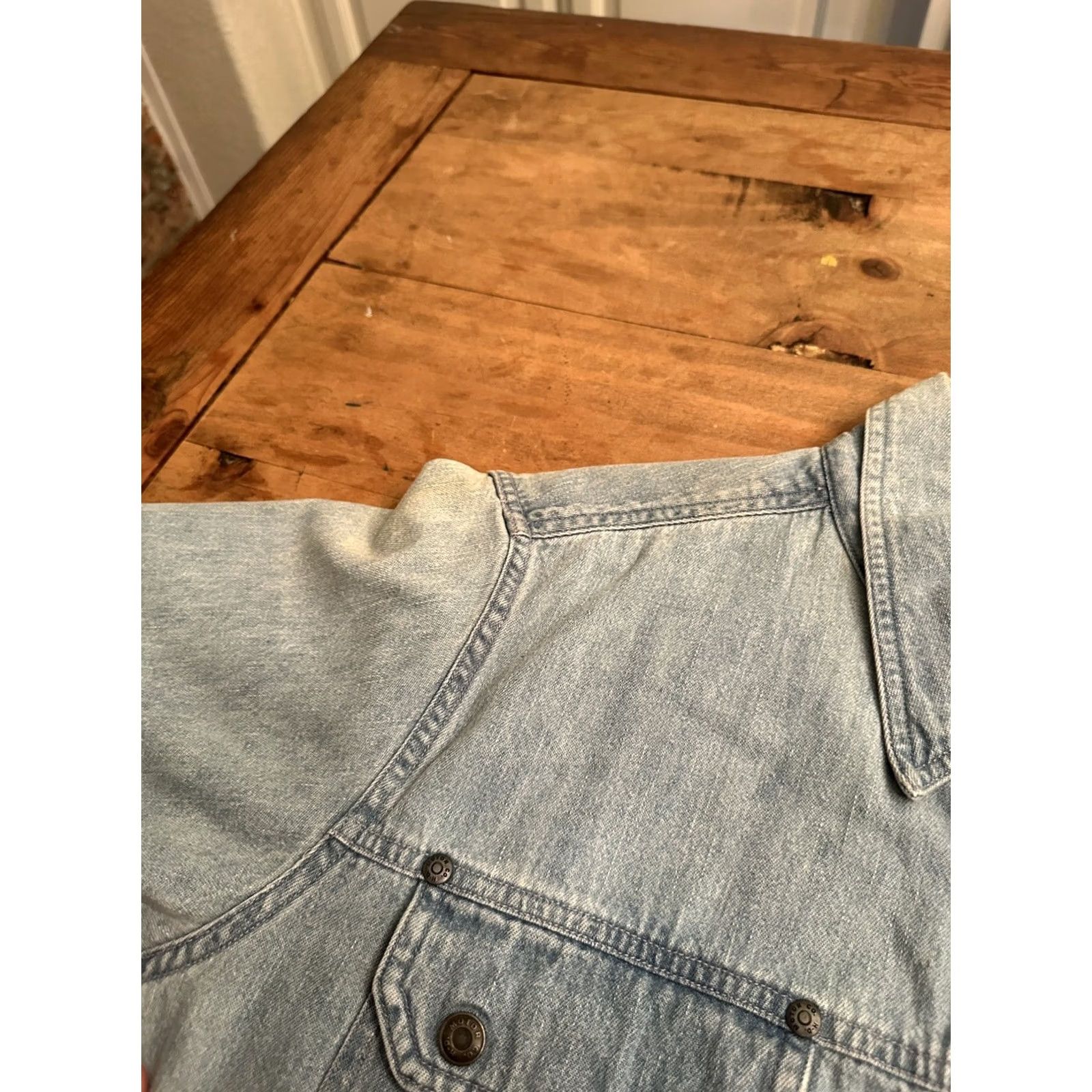 Harley Davidson VINTAGE Harley-Davidson Short Sleeve Button-Up Shirt Denim Blue Women's Sz 1W Size XS / US 0-2 / IT 36-38 - 6 Thumbnail